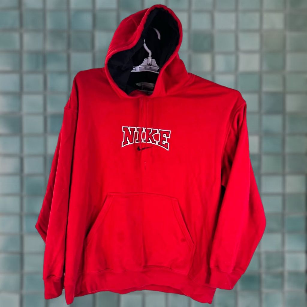 Nike Nike Embroidered Hoodie Mens Size M Red Long Sleeve Pocket Size US M / EU 48-50 / 2 - 1 Thumbnail