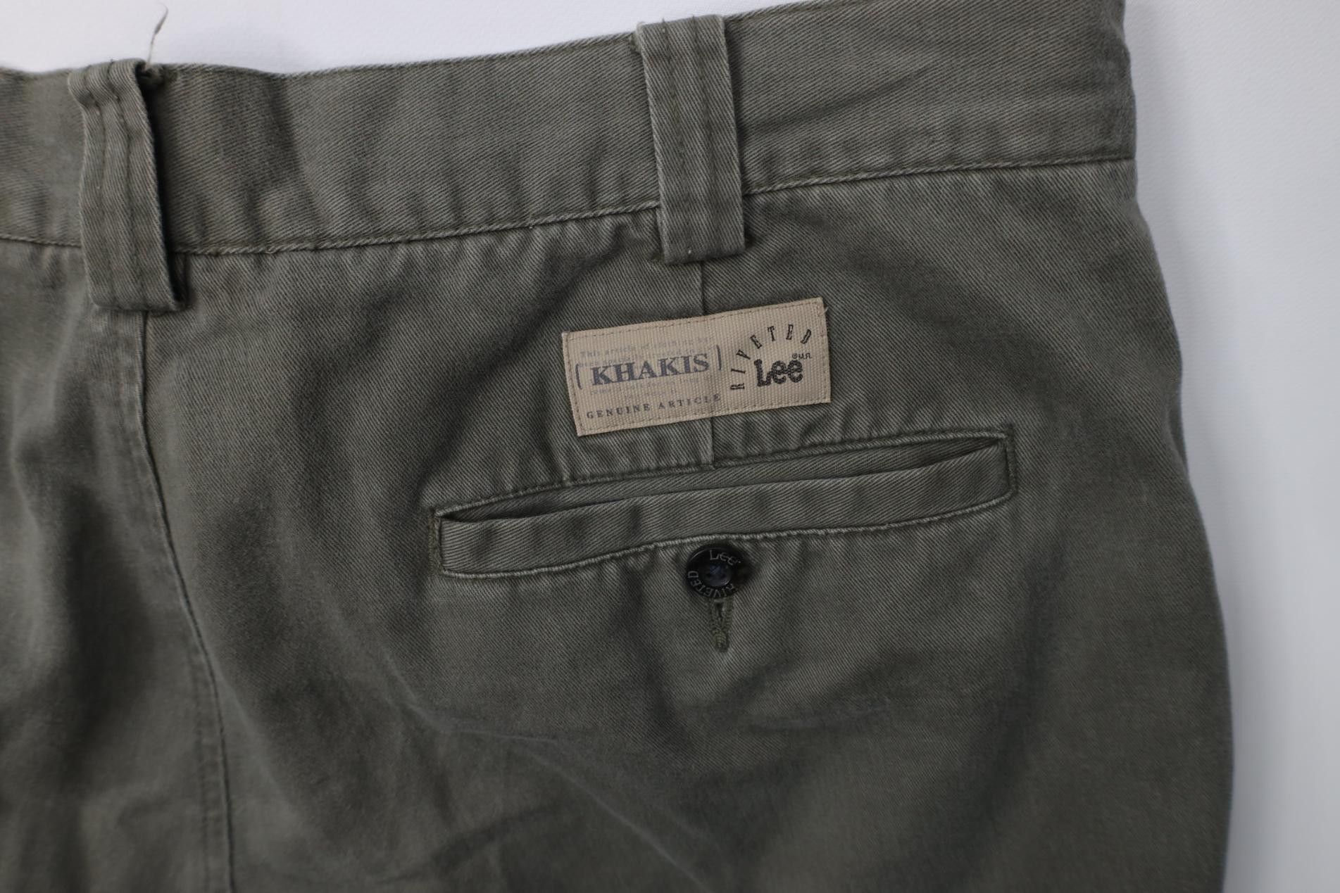 Lee Vintage 90s Y2K Lee Riveted Baggy Wide Leg Cargo Pants Green Size US 36 / EU 52 - 14 Thumbnail