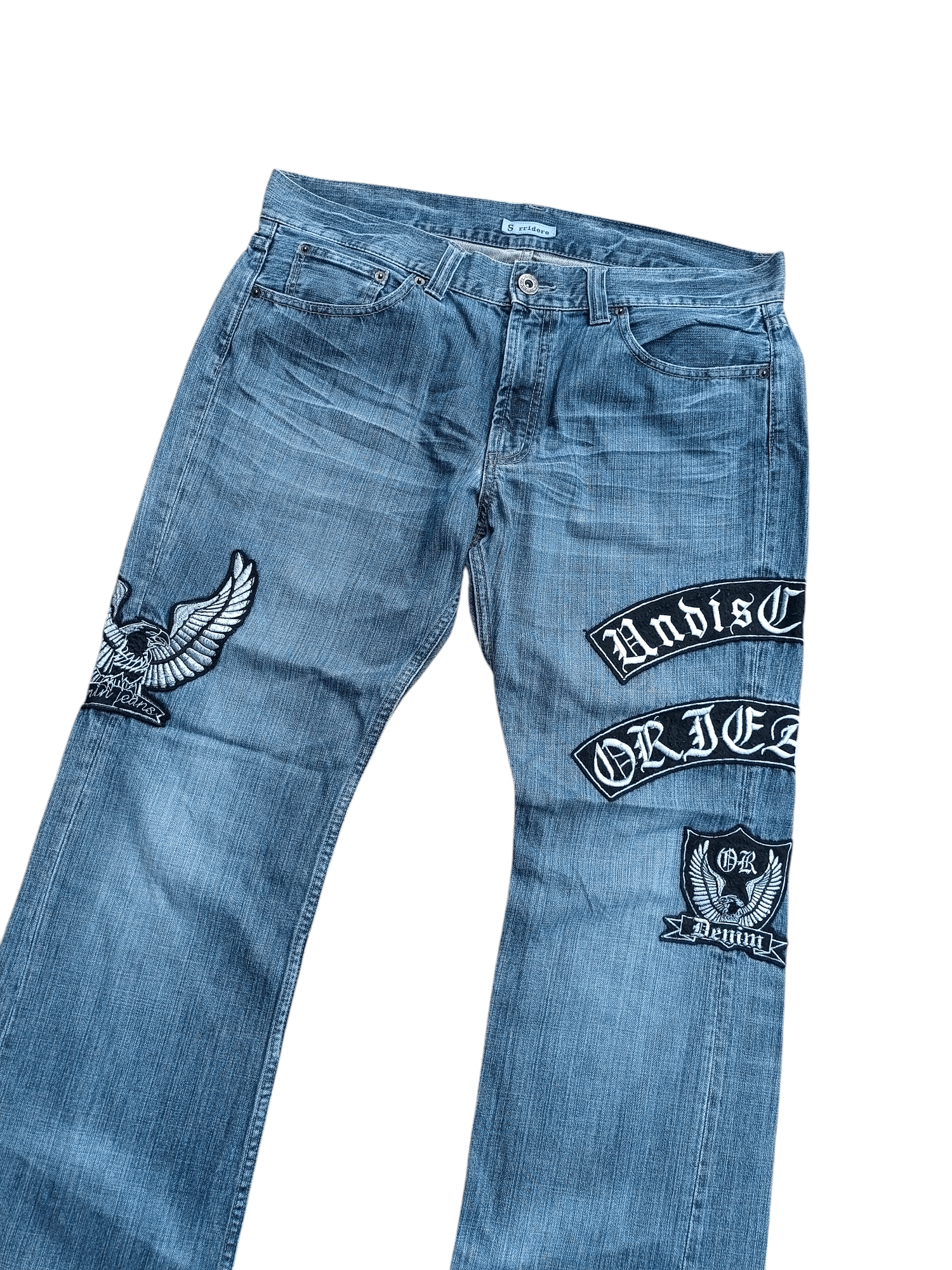 Japanese Brand FLARED RARE❤️‍🔥SORRIDERE RIPPED PATCHWORK JEANS Size US 36 / EU 52 - 6 Thumbnail