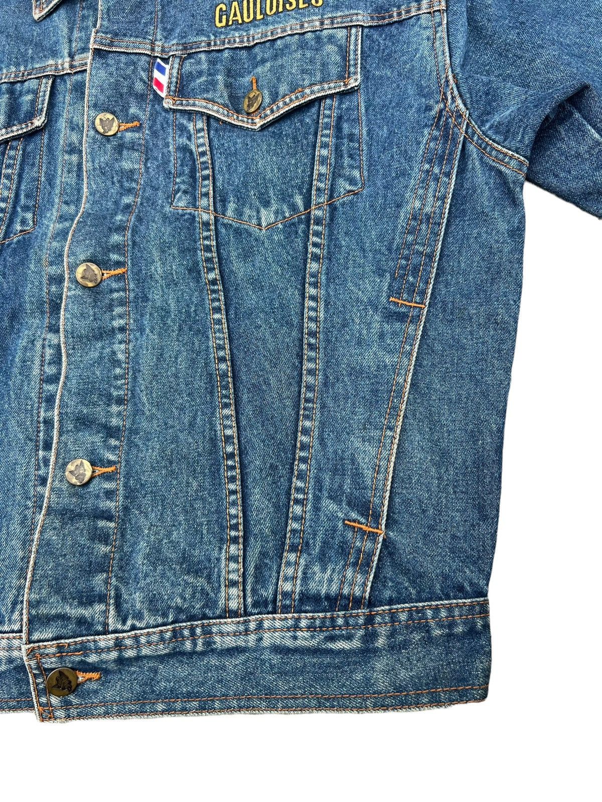 Vintage Vintage 90s Gauloises France Fade Muddy Denim Trucker Jacket Size US M / EU 48-50 / 2 - 10 Thumbnail