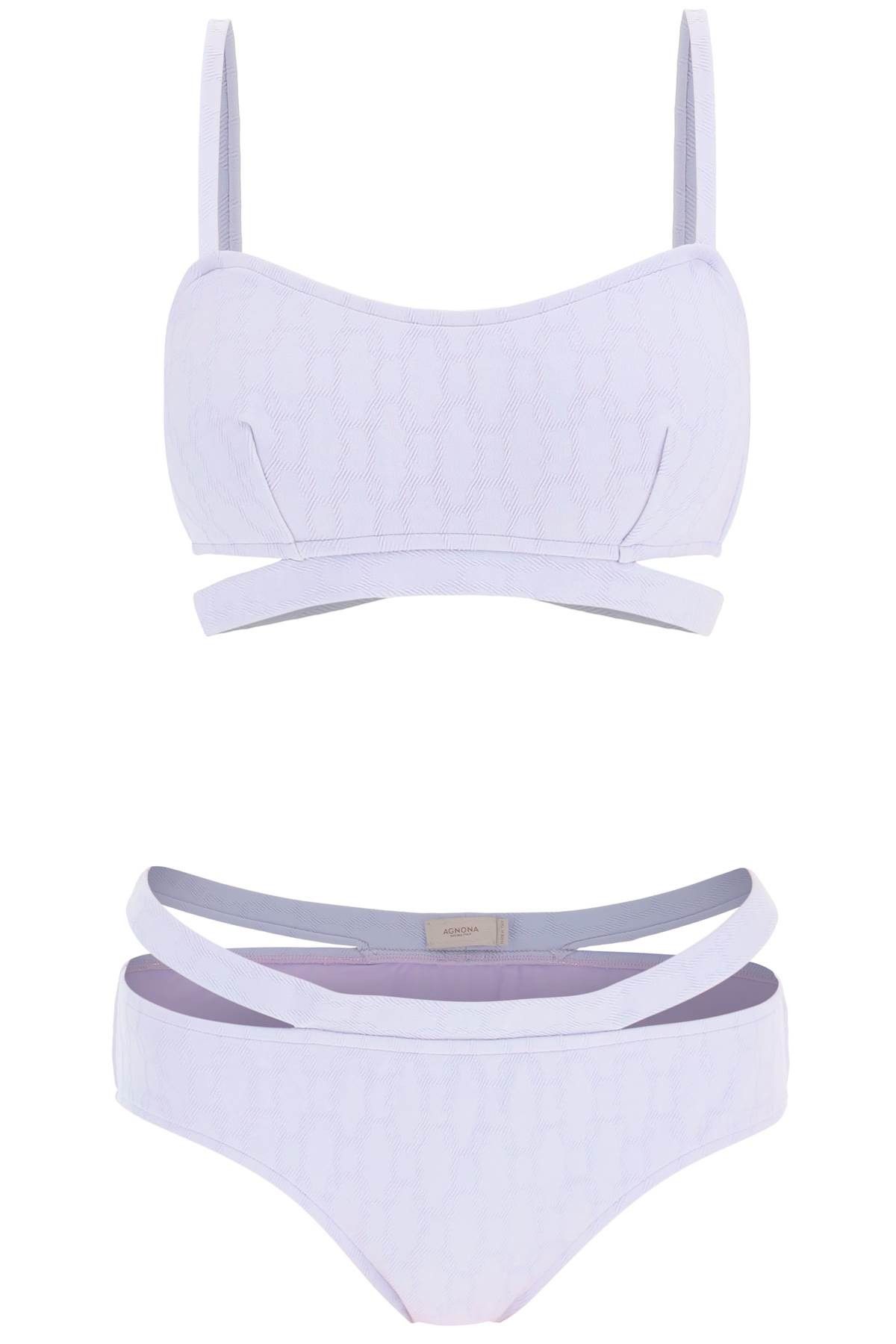 image of Agnona Chain Logo Set Bikini in Malva, Women's (Size Medium)