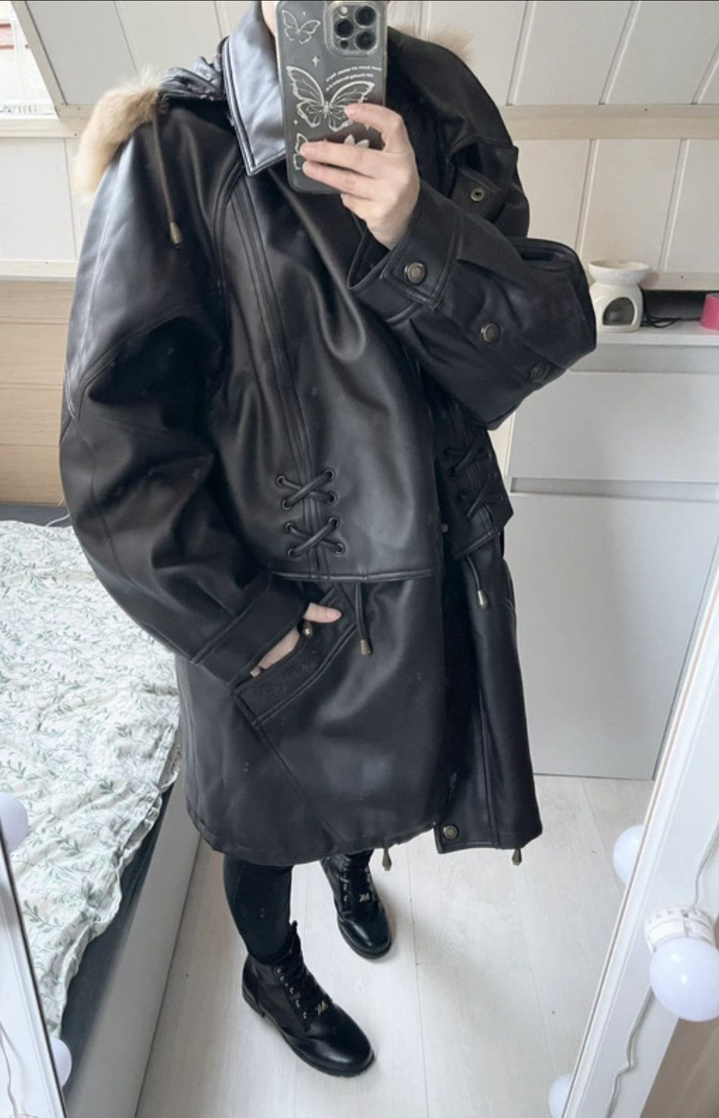 Other Vintage leather jacket real fur XL Size XL / US 12-14 / IT 48-50 - 15 Thumbnail
