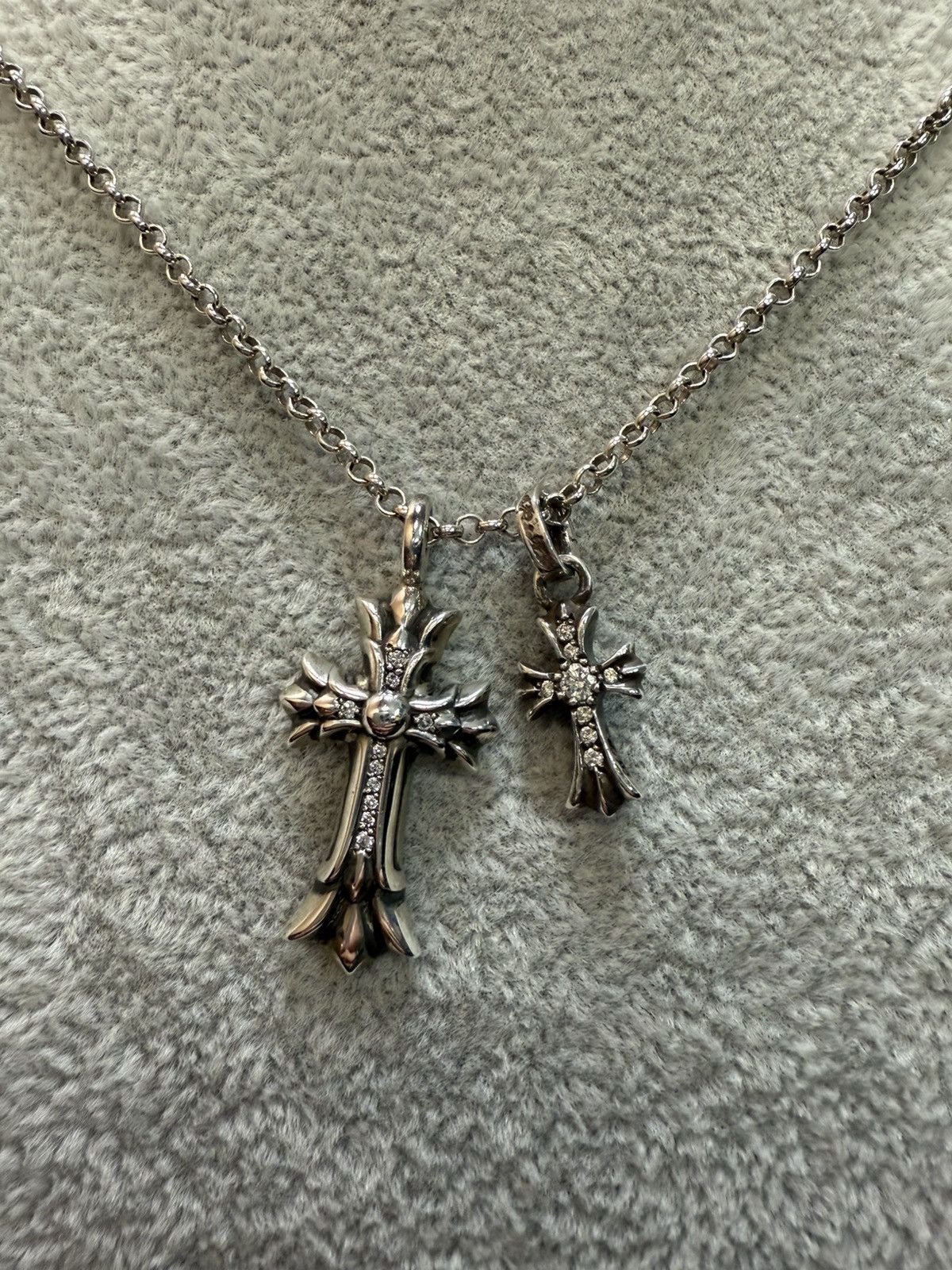 Chrome Hearts Chrome hearts DBL CH cross pave & baby fat pave +