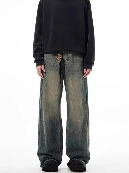 Jean vintage high street casual straight wide leg jeans Size US 30 / EU 46 - 2 Thumbnail