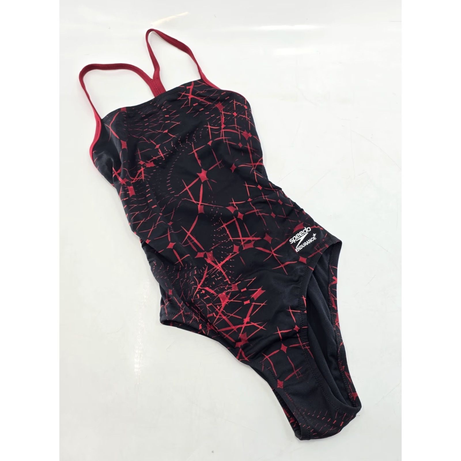 Speedo NWT Speedo Women’s One Piece Endurance+ Swimsuit - Black/Red - Size 30 Size ONE SIZE - 2 Thumbnail