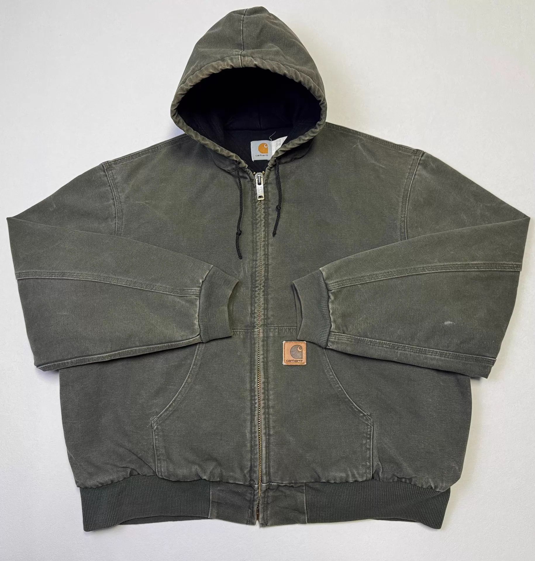 Carhartt Vintage Carhartt JQ1066 Deep Olive XL Hooded Work Jacket Size US XL / EU 56 / 4 - 1 Thumbnail