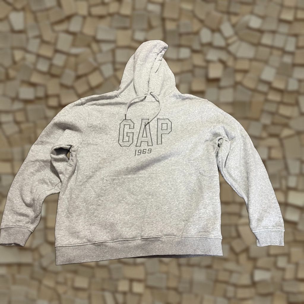 Gap Gap Hoodie Womens Large Gray Long Sleeve Pullover Logo Sweatshirt Size L / US 10 / IT 46 - 1 Thumbnail