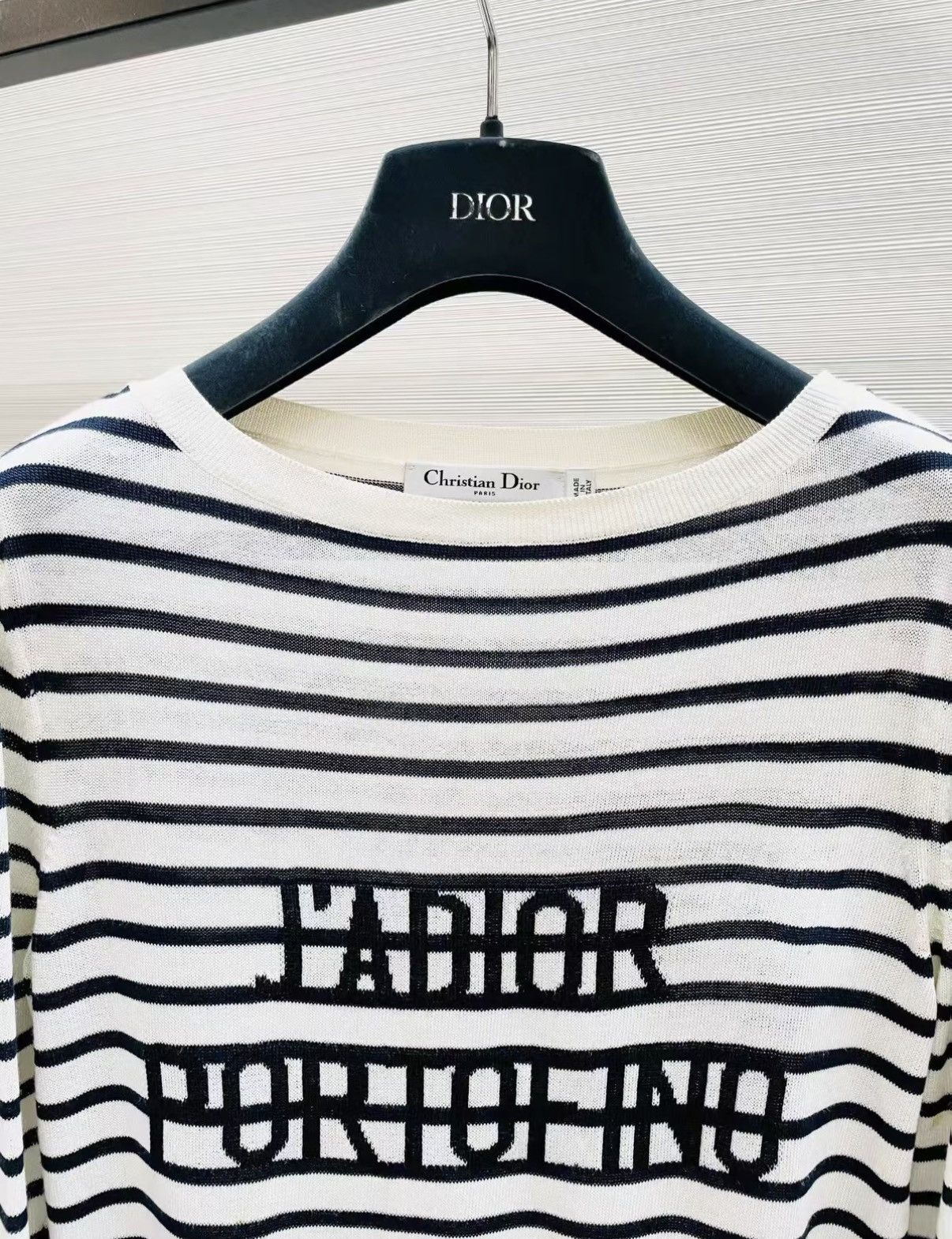 Dior Dior F36 Black & White Striped Knit Sweater J33 Size XS / US 0-2 / IT 36-38 - 2 Thumbnail