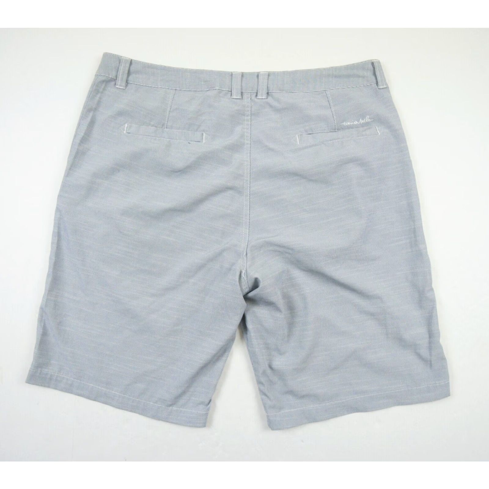 TravisMathew Travis Mathew Shorts Mens 38 Gray Chino 10" Golf Lightweight Stretch Striped Size US 38 / EU 54 - 4 Thumbnail