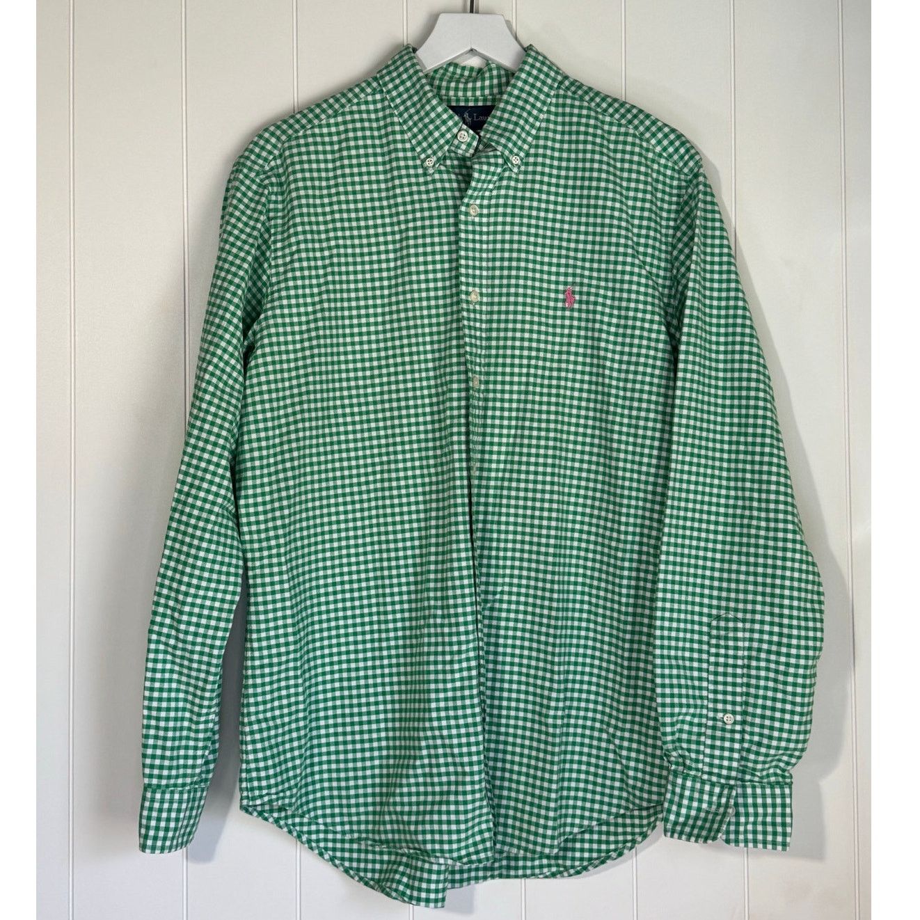 Ralph Lauren Ralph Lauren Men’s XL Green White Gingham Classic Fit Shirt Size US XL / EU 56 / 4 - 2 Thumbnail