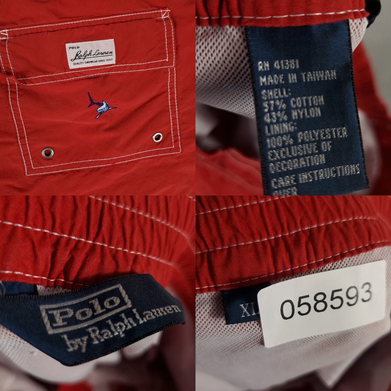 Polo Ralph Lauren Ralph Lauren Mens XL Red Shark Embroidered Beach Board Swim Trunks Size US 36 / EU 52 - 8 Thumbnail
