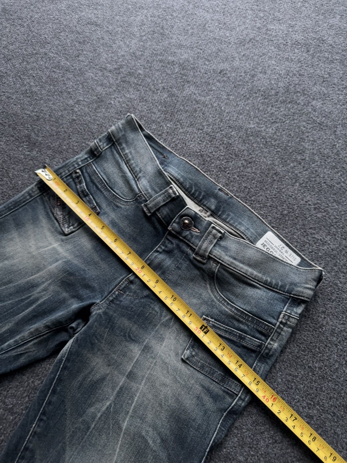 Diesel Diesel Jegonfire Opium 00s Y2K Faded Biker Skinny Jeans W27 Size 27" / US 4 / IT 40 - 25 Thumbnail