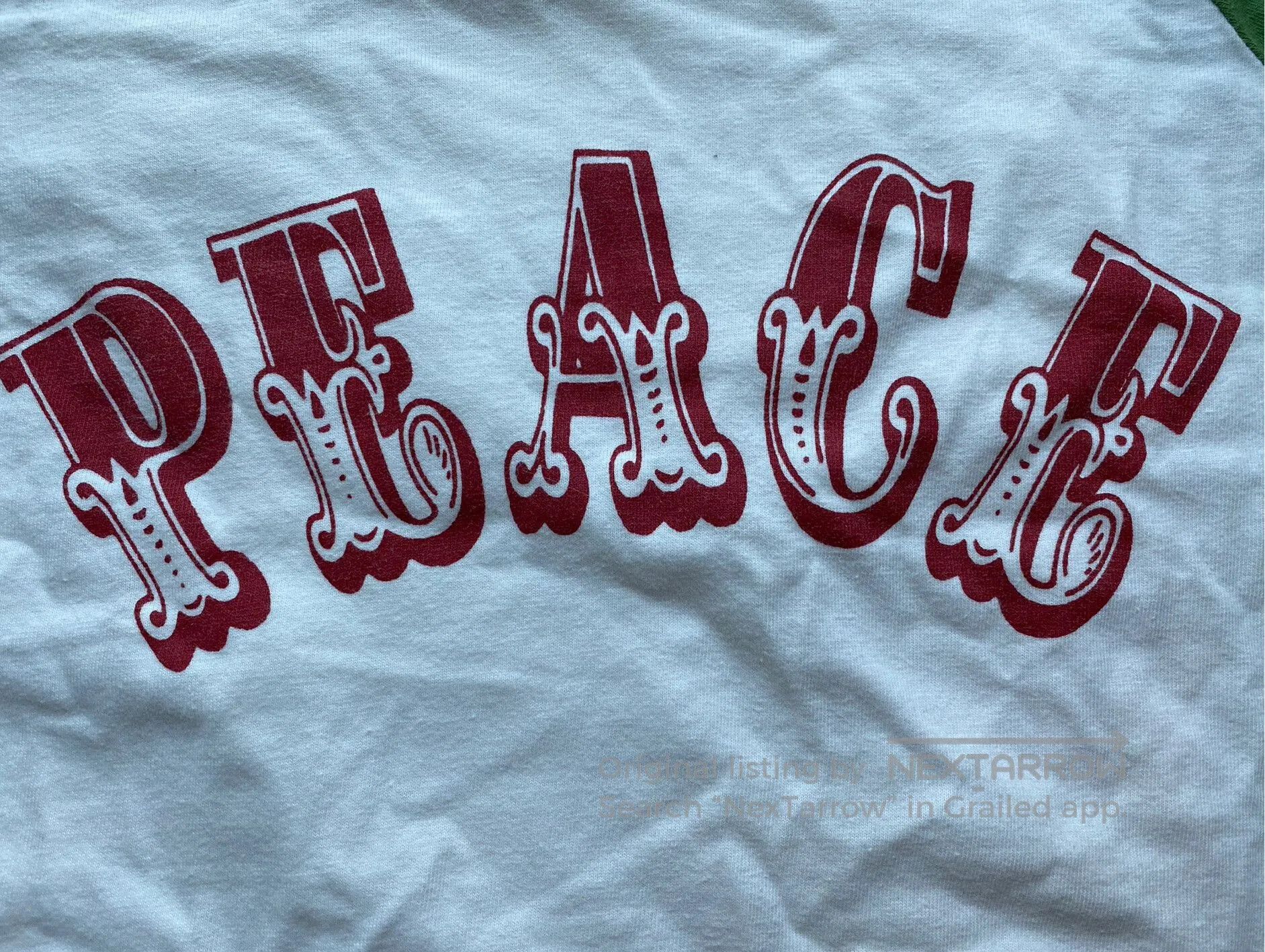 Freewheelers vintage green and white peace tee. Size US S / EU 44-46 / 1 - 5 Thumbnail