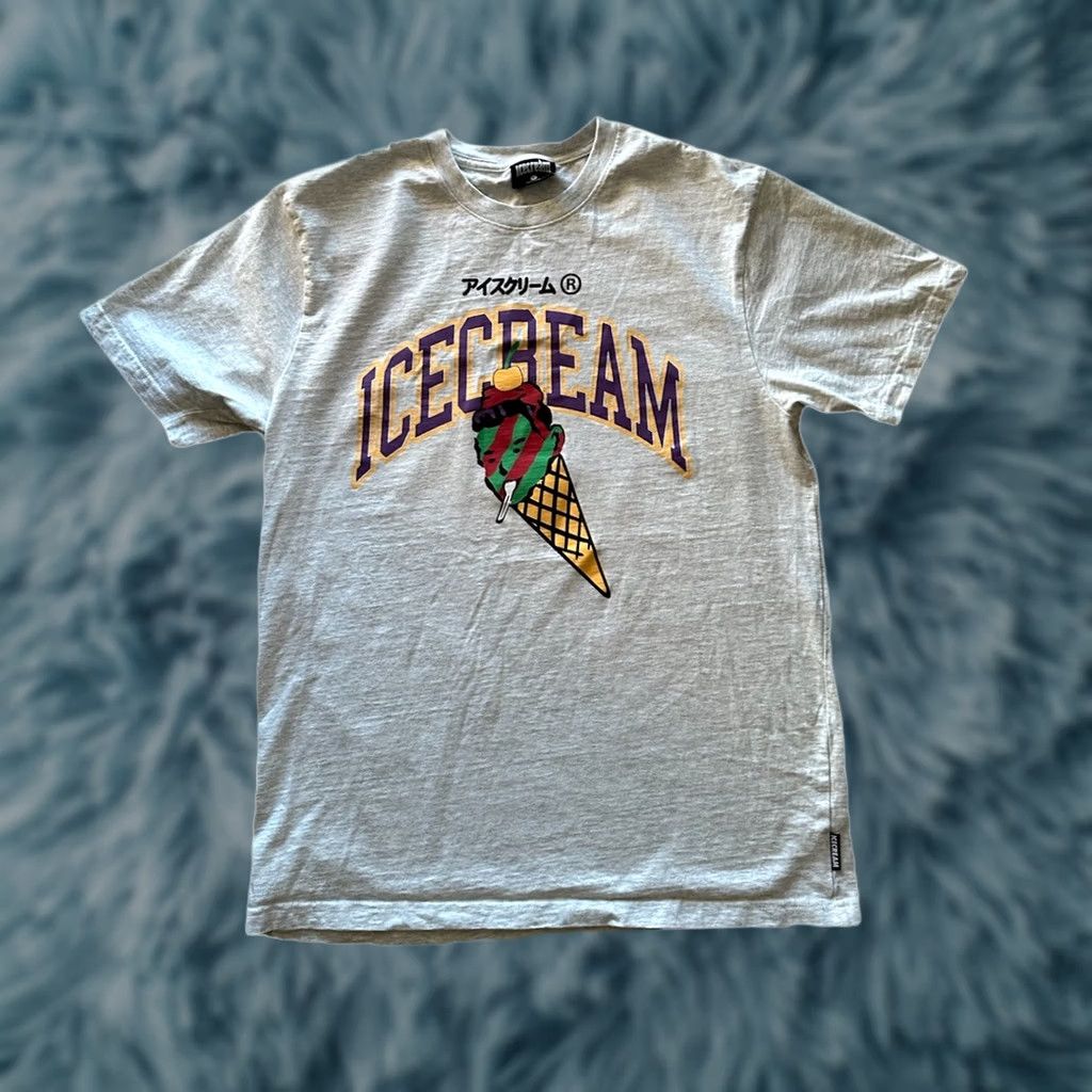 Vintage Icecream T-Shirt Mens Large Gray Purple School Logo Crew Neck Short Sleeve Cotton BBC Graphic Vintage No Size US M / EU 48-50 / 2 - 1 Thumbnail
