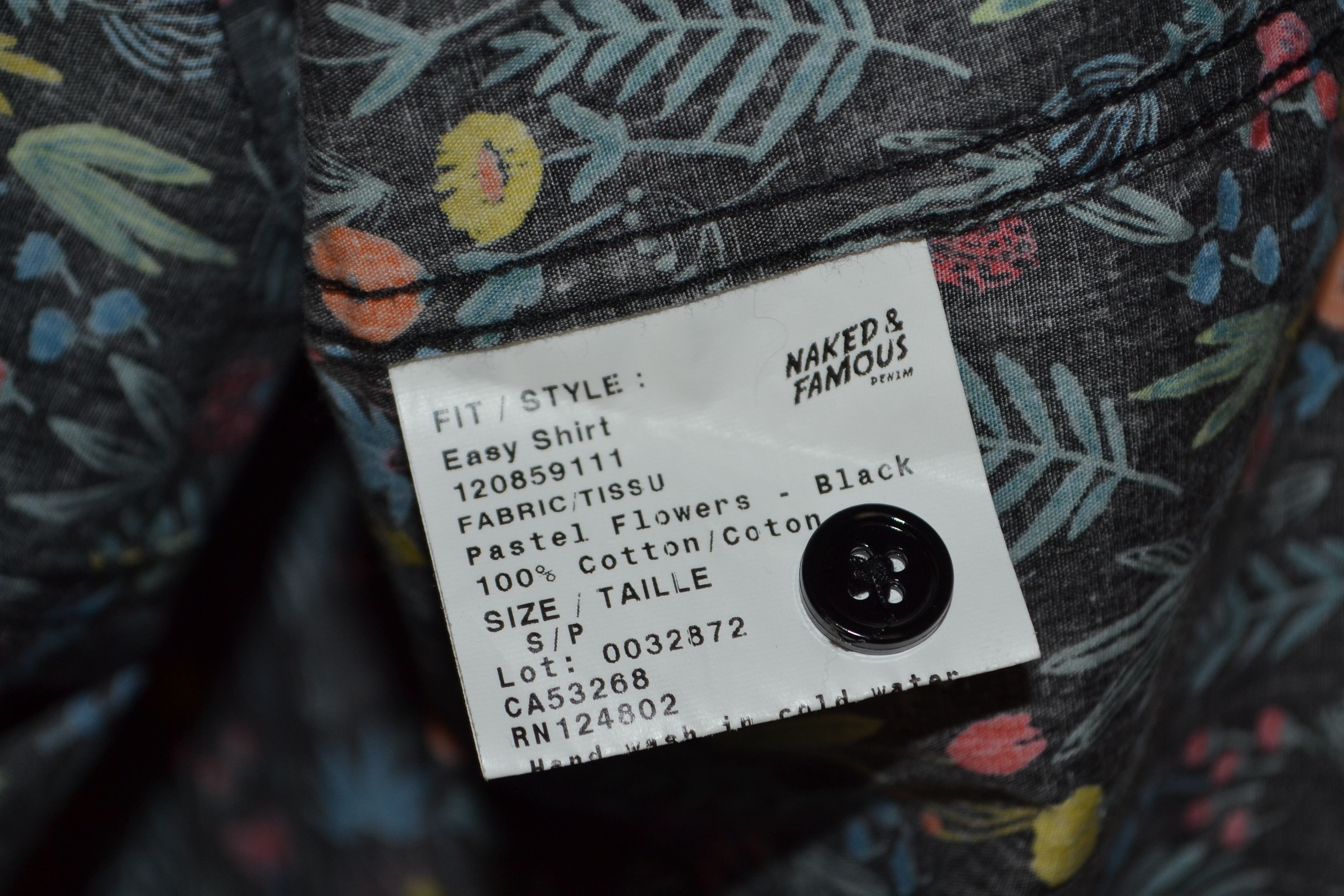 Naked & Famous Naked & Famous Easy Pastel Flowers Shirt Black S Size US S / EU 44-46 / 1 - 7 Thumbnail