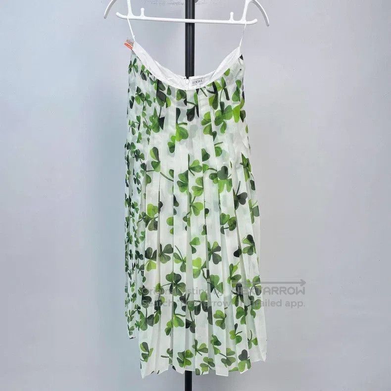 Loewe Loewe Green Chiffon Floral Dress Size 24" / US 00 / IT 34 - 1 Thumbnail