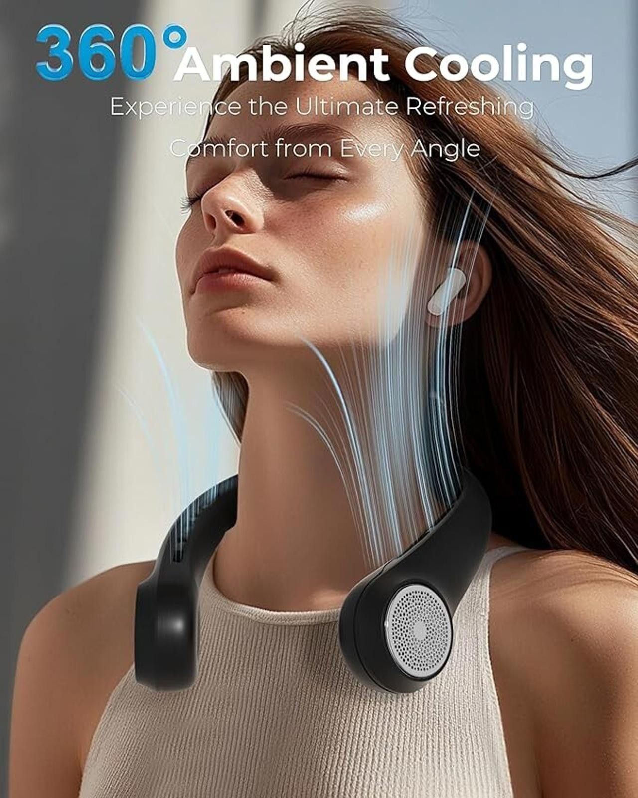 Other Portable Neck Fan w/ LED Display, 360° Cooling, 3-Speed Size ONE SIZE - 6 Thumbnail