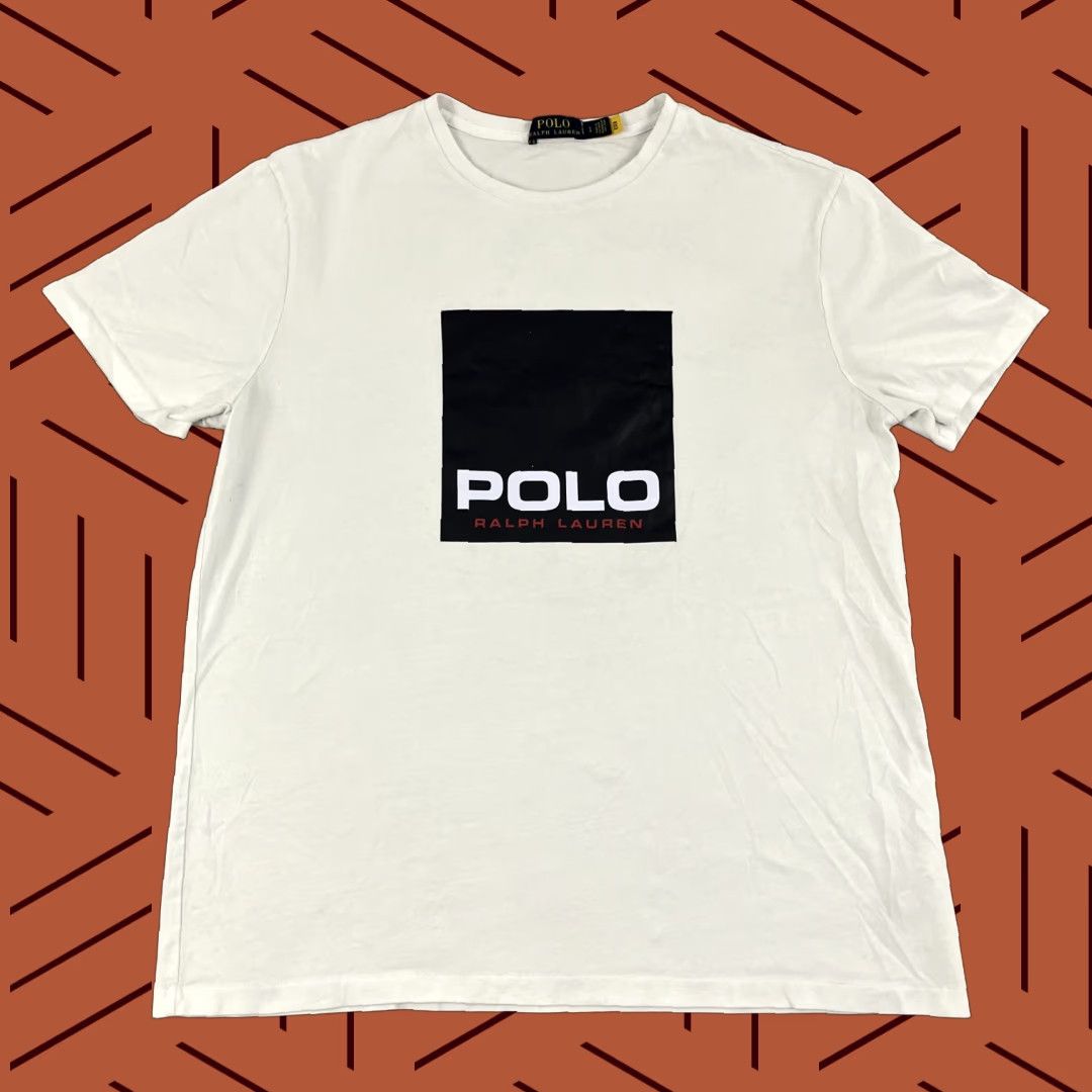 Ralph Lauren Vintage Ralph Lauren Polo Shirt Men Large White Box Logo Short Sleeve Tee Classic Graphic 2010s Size US L / EU 52-54 / 3 - 1 Thumbnail
