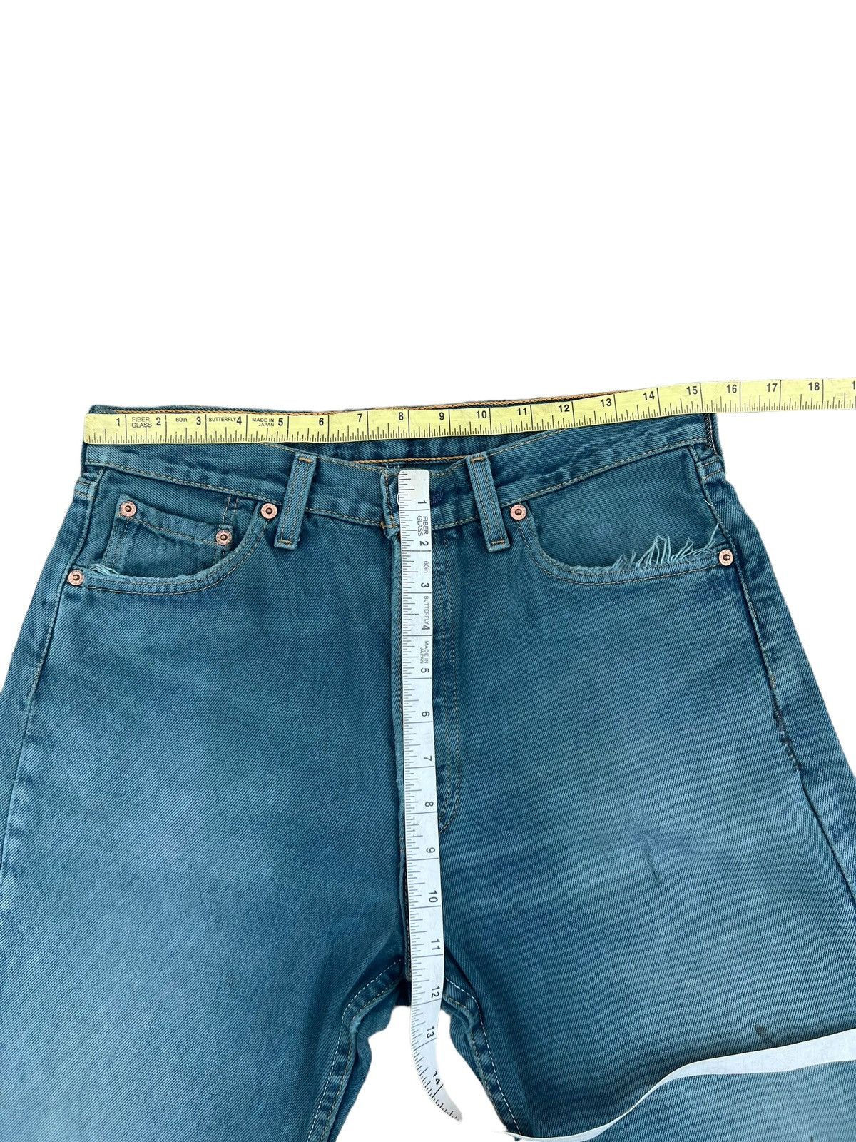 Levi's Vintage 90s Levi’s 501 Distress Mud Fade Green Denim Jeans Size US 30 / EU 46 - 2 Thumbnail
