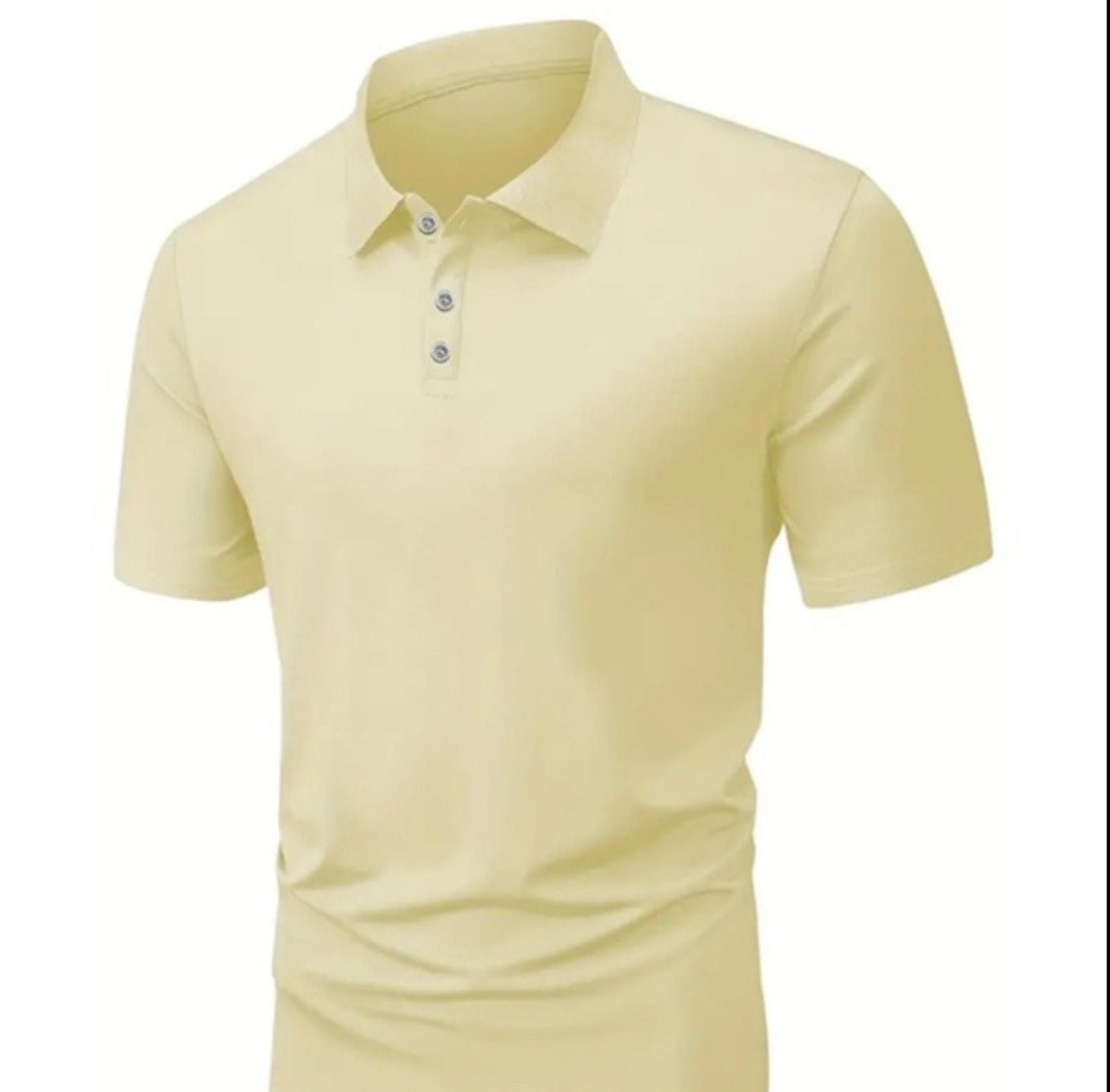 Unknown London Light Yellow Colored 2XL Men’s Polo Shirt Size US XXL / EU 58 / 5 - 1 Thumbnail