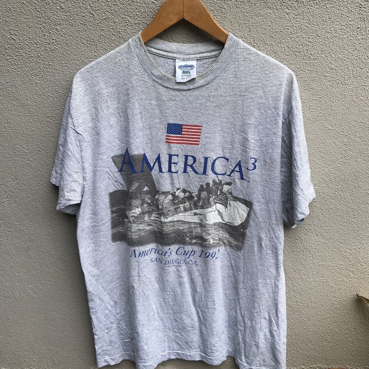 Vintage Vintage 90s AMERICA CUP 1992 sailing tee polo Size US L / EU 52-54 / 3 - 2 Thumbnail