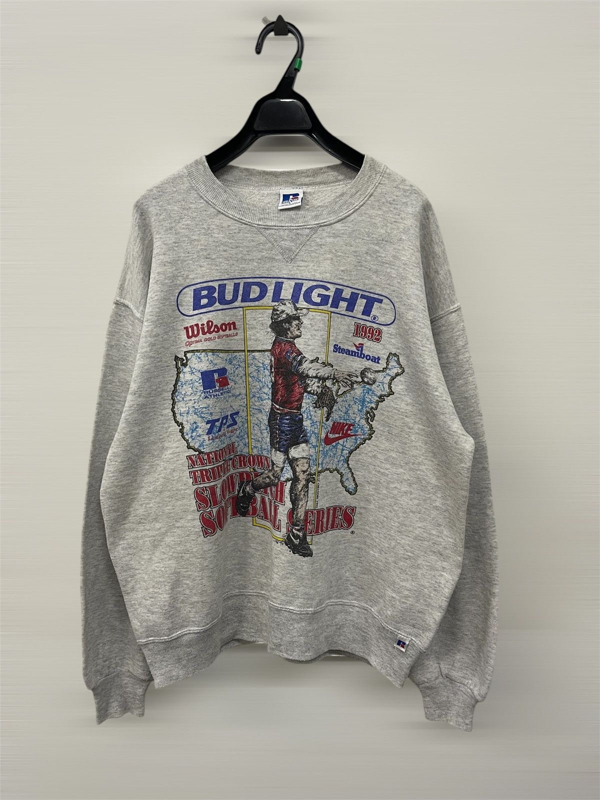 Russell Athletic × Vintage 1992 Rusells Bud light Soft ball series crewneck pullover Size US L / EU 52-54 / 3 - 1 Thumbnail