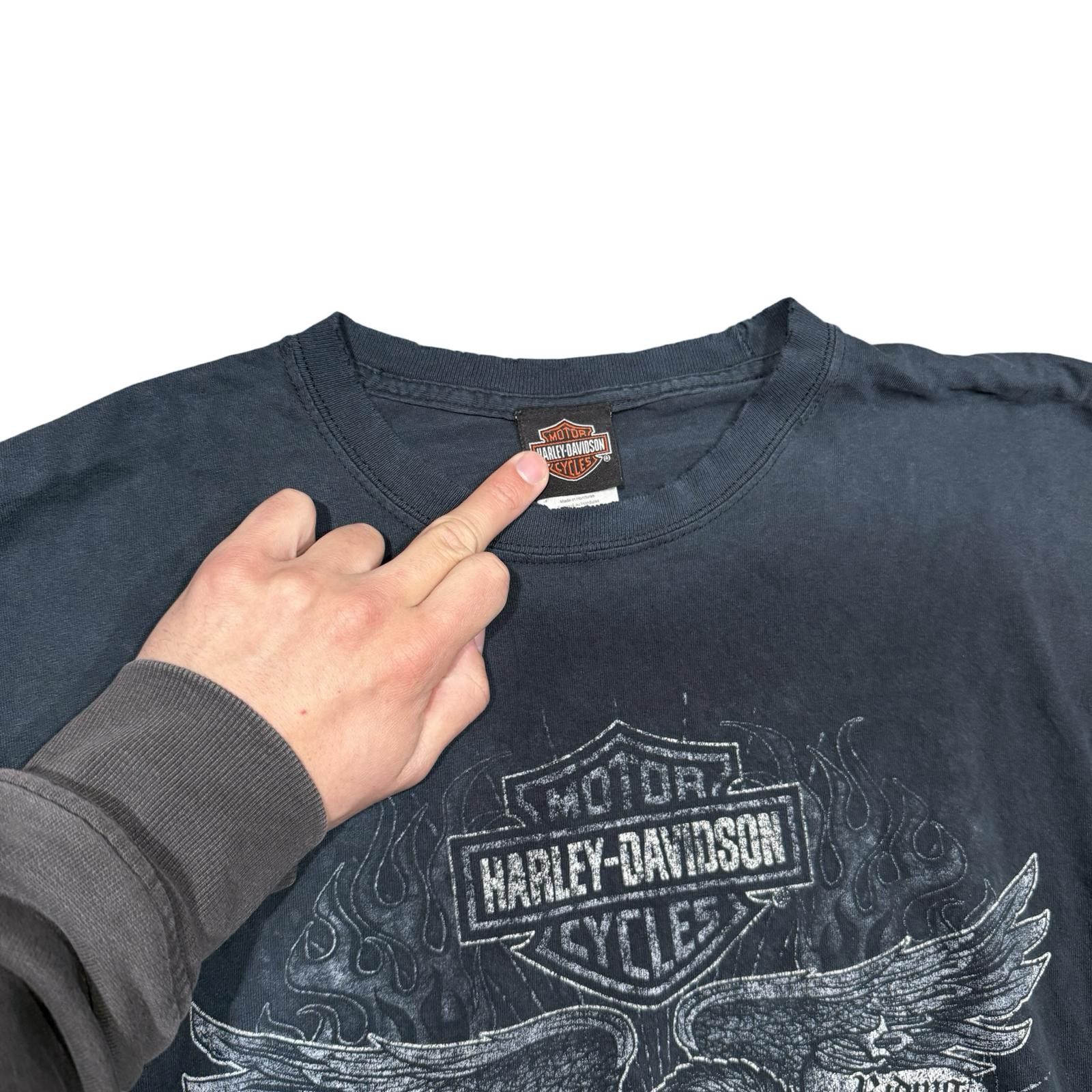 Harley Davidson Harley-Davidson Motorcycles Grunge Long Sleeve Graphic Tee Size US XXL / EU 58 / 5 - 5 Thumbnail