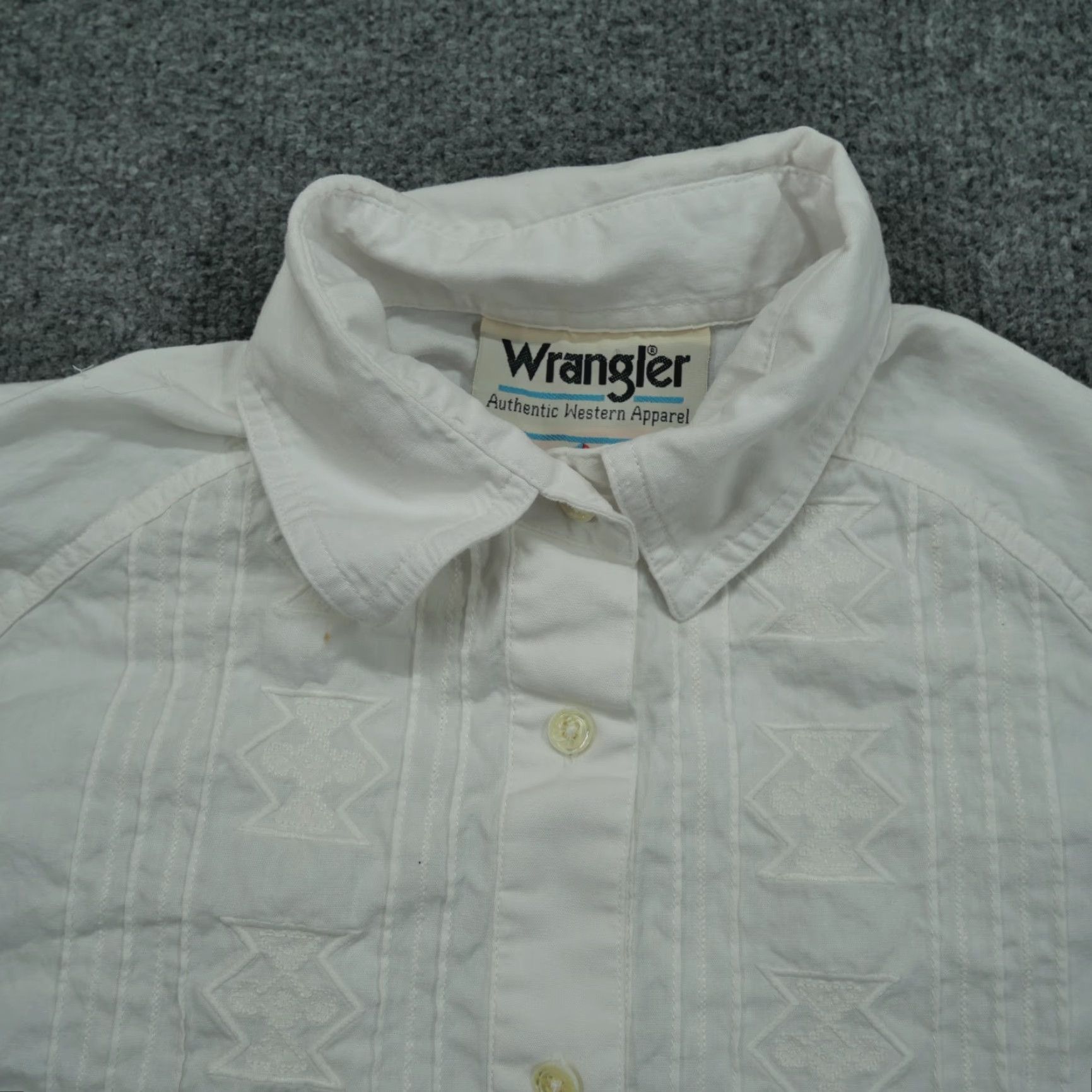 Wrangler VINTAGE Wrangler Shirt Womens Medium White Button Western Embroidered Country Size M / US 6-8 / IT 42-44 - 2 Thumbnail