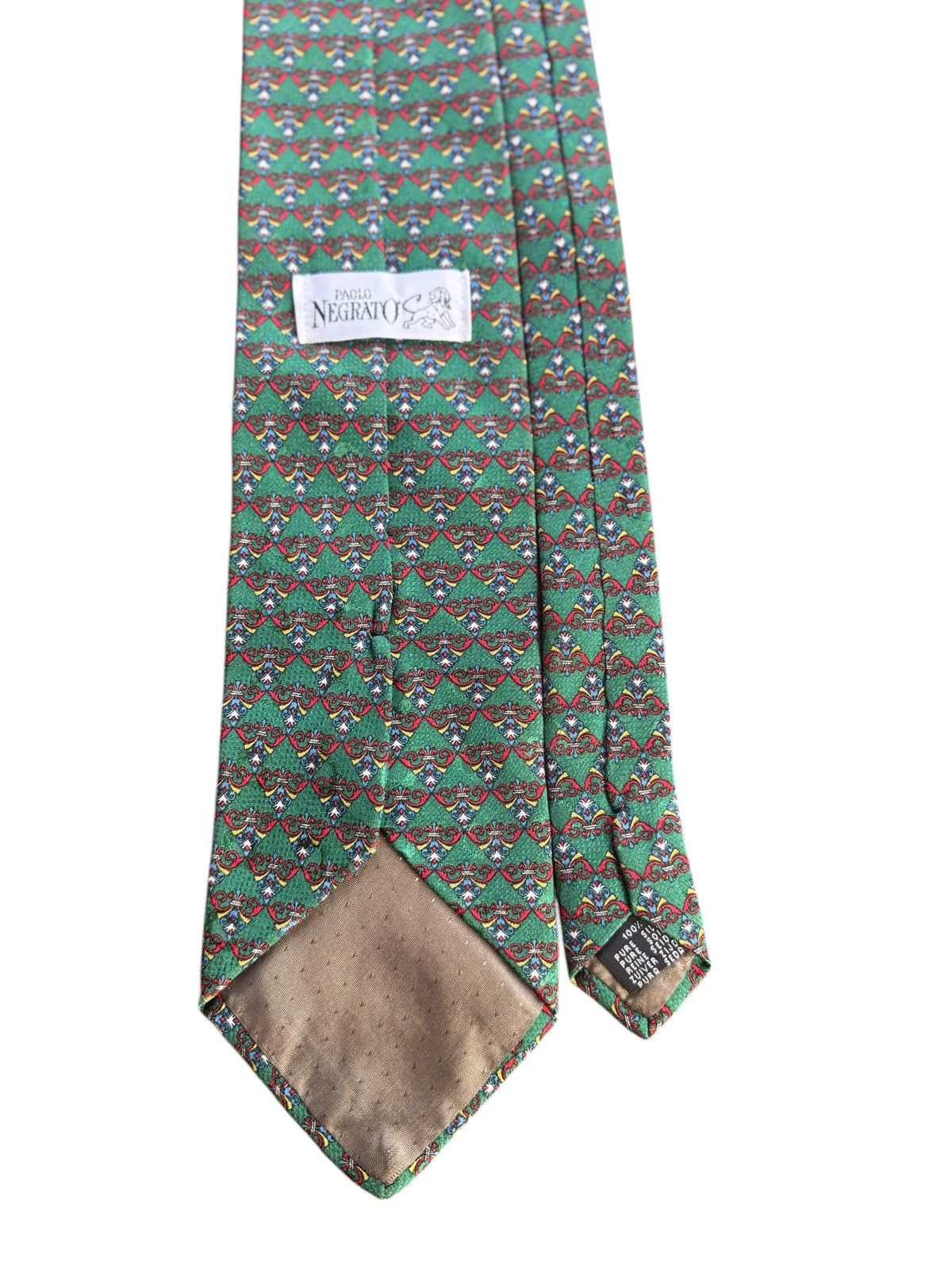 Other Paolo Negrato Vintage Green Silk Foulard Tie Size ONE SIZE - 5 Thumbnail