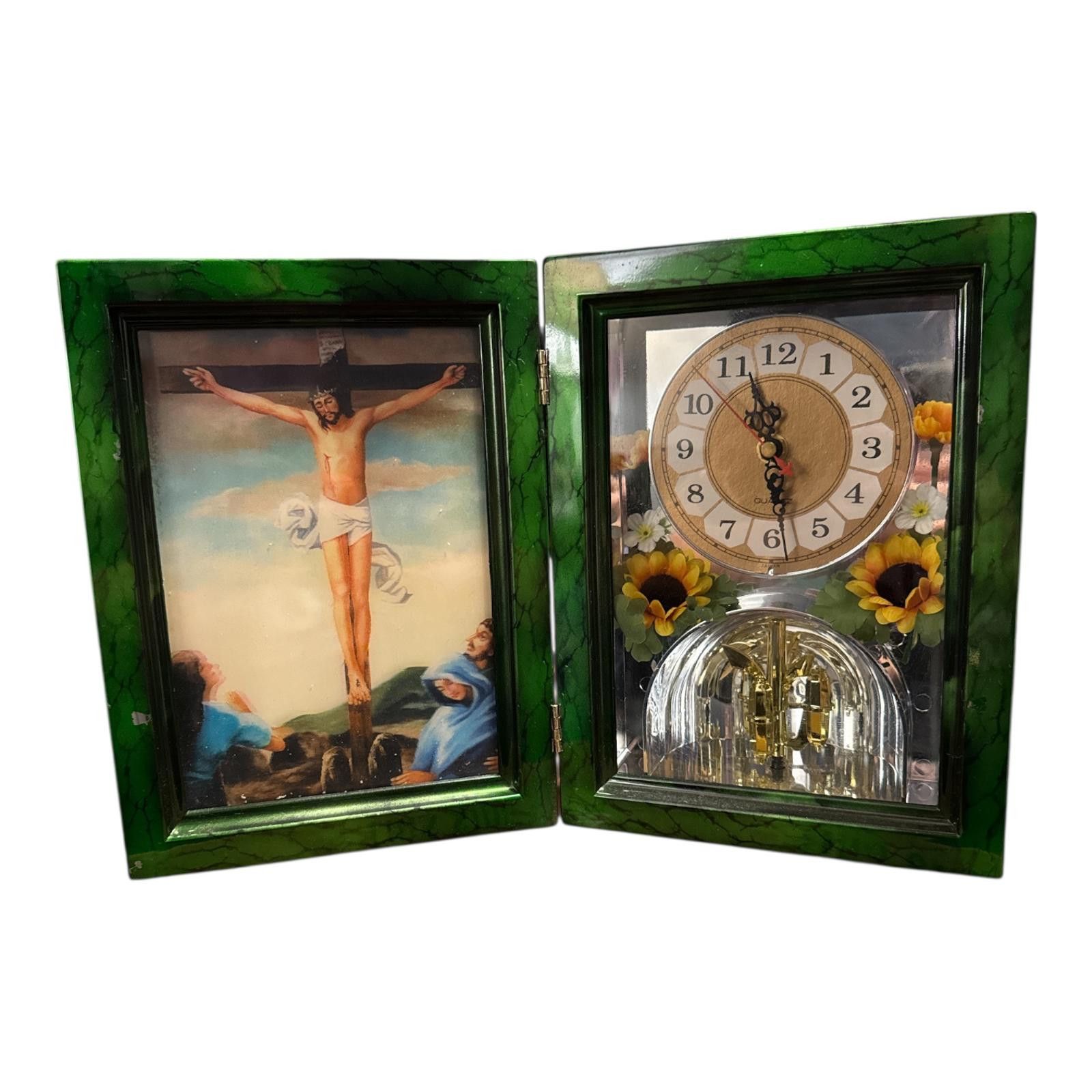 Unknown London Vintage Religious Dual Frame Wall Clock with Jesus Size ONE SIZE - 1 Thumbnail