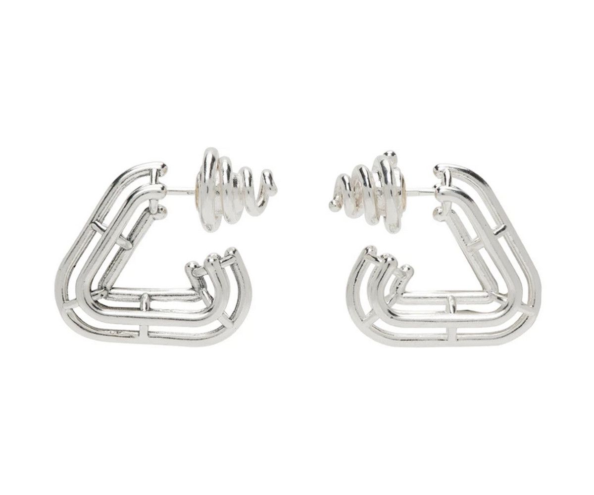 Bottega Veneta BOTTEGA VENETA Outline Sterling silver hoop earrings q Size ONE SIZE - 1 Thumbnail