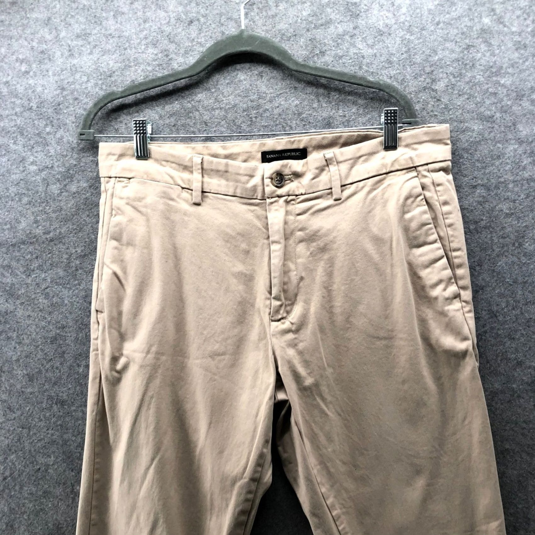 Banana Republic Banana Republic Straight Slim Chino Pants Mens 34 Beige Stretch Cotton Blend Slim Pocket Trousers Casual Workwear 34x29-30 Beige Mens Size US 34 / EU 50 - 5 Thumbnail