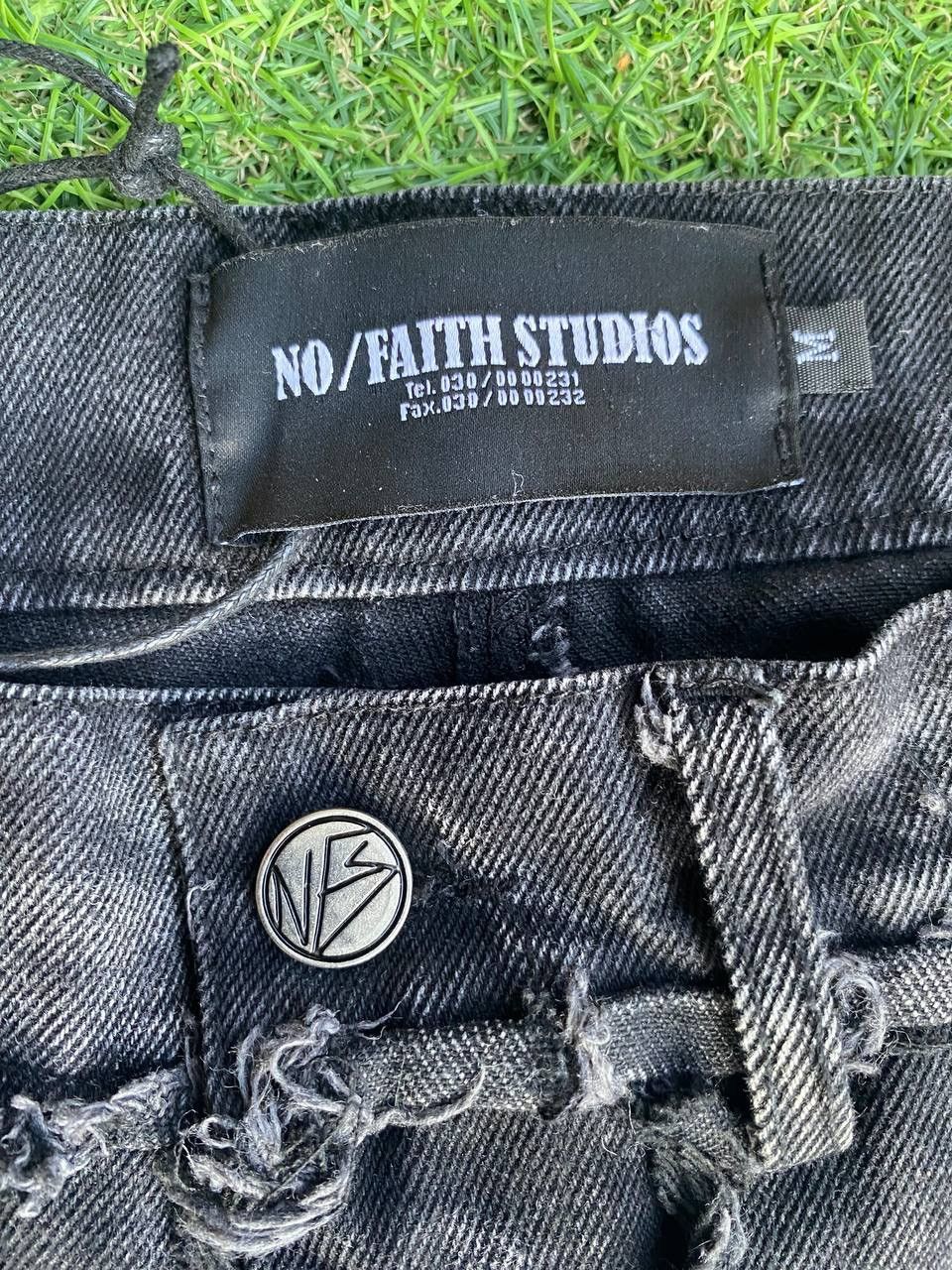 No Faith Studios No faith Studios black distressed flared jeans Size US 33 - 4 Thumbnail