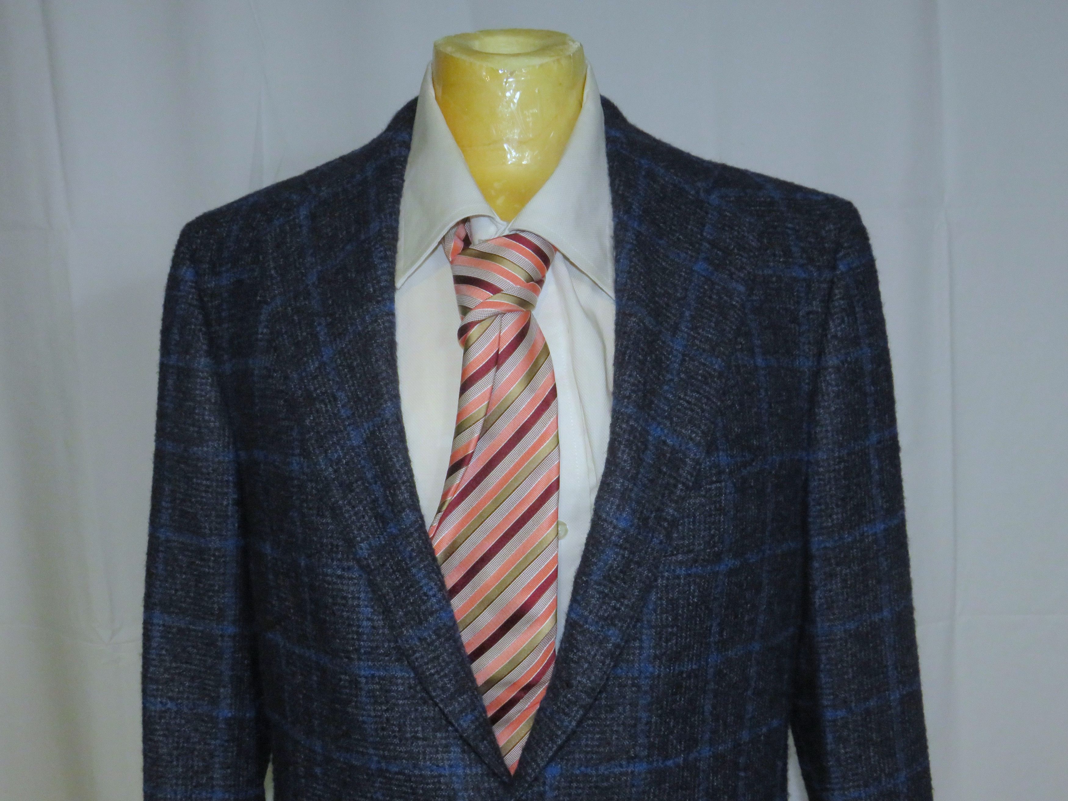 Cesare Attolini Handmade Alpaca Blend Gray & Blue Plaid Flannel Blazer 40R Size 40R - 2 Thumbnail