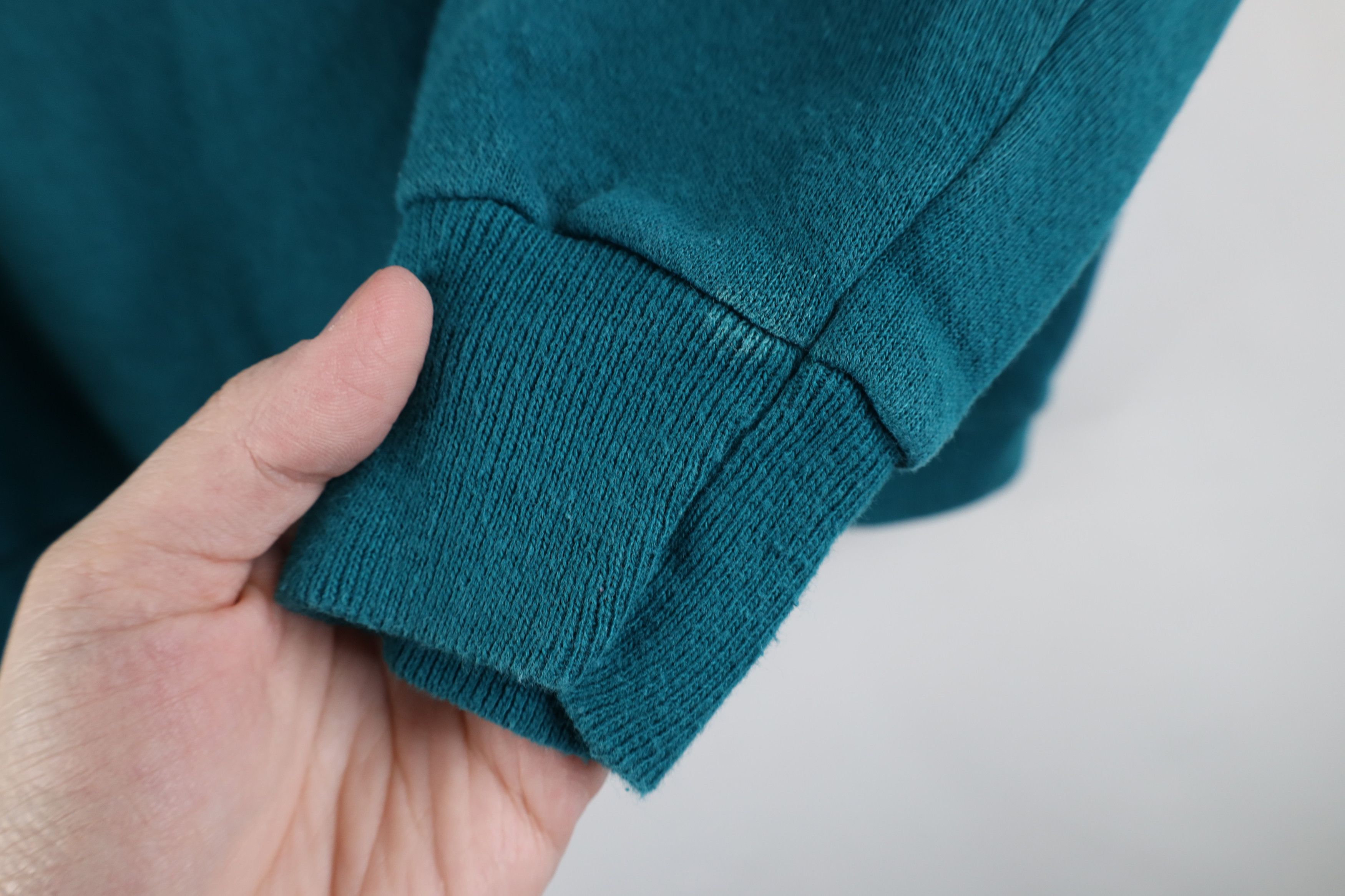 Vintage Vintage 90s Streetwear Faded Blank Crewneck Sweatshirt Teal Size M / US 6-8 / IT 42-44 - 5 Thumbnail