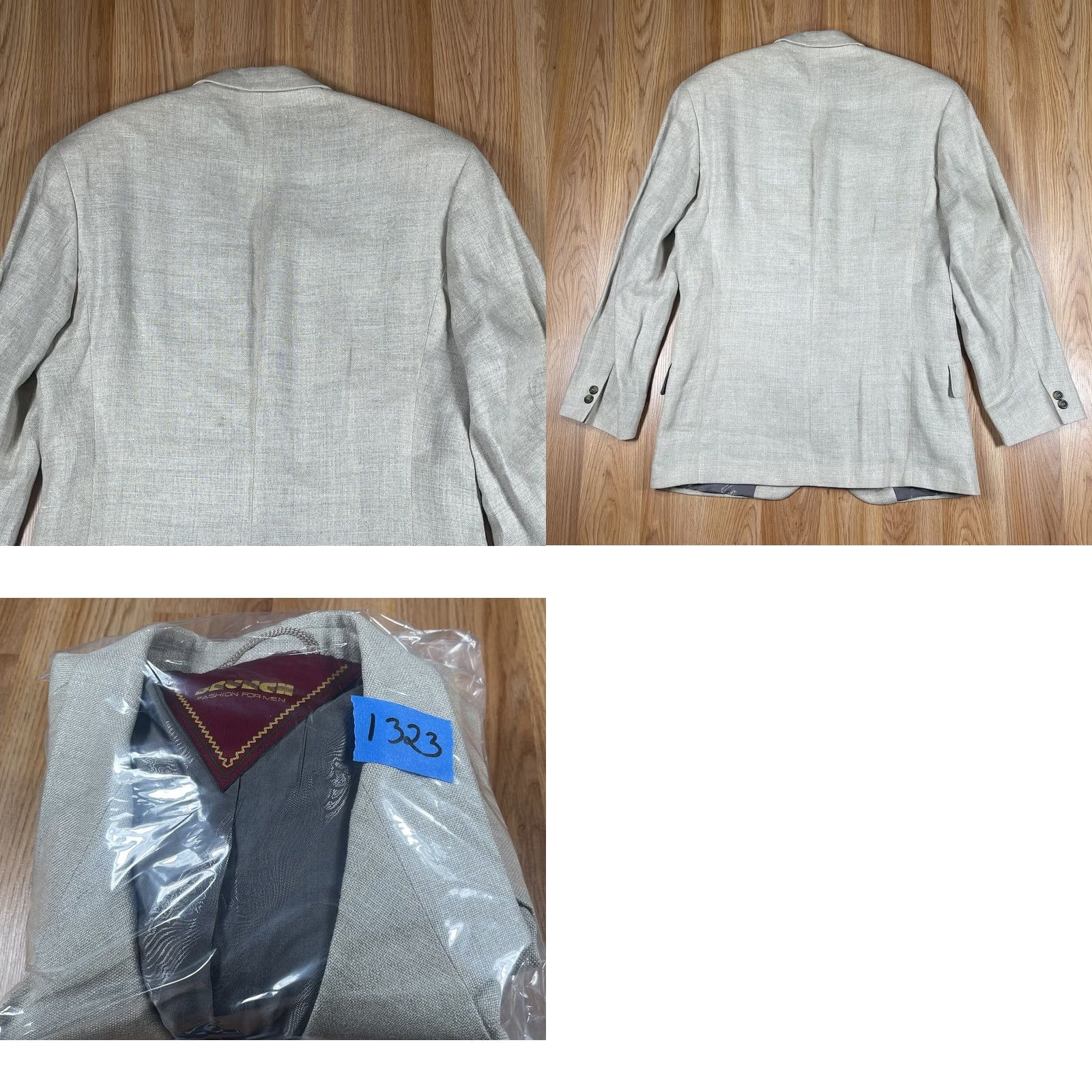 Vintage Brunch Sport Coat 100% Linen Blazer 3 Button Jacket Mens 41 Beige Linen Blazer Shirt Jacket Men 41 Mens Size 42R - 10 Thumbnail