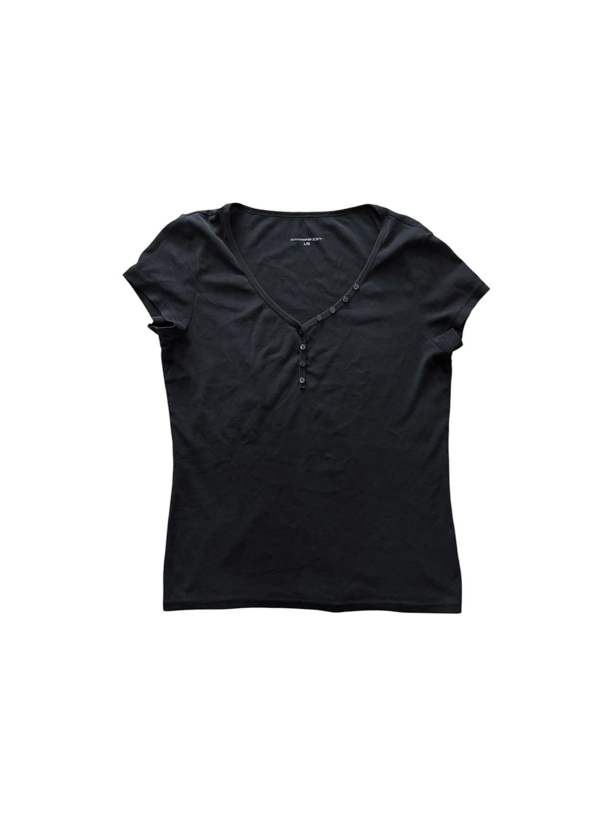 Other Minimal Black Henley Top Size L / US 10 / IT 46 - 1 Thumbnail