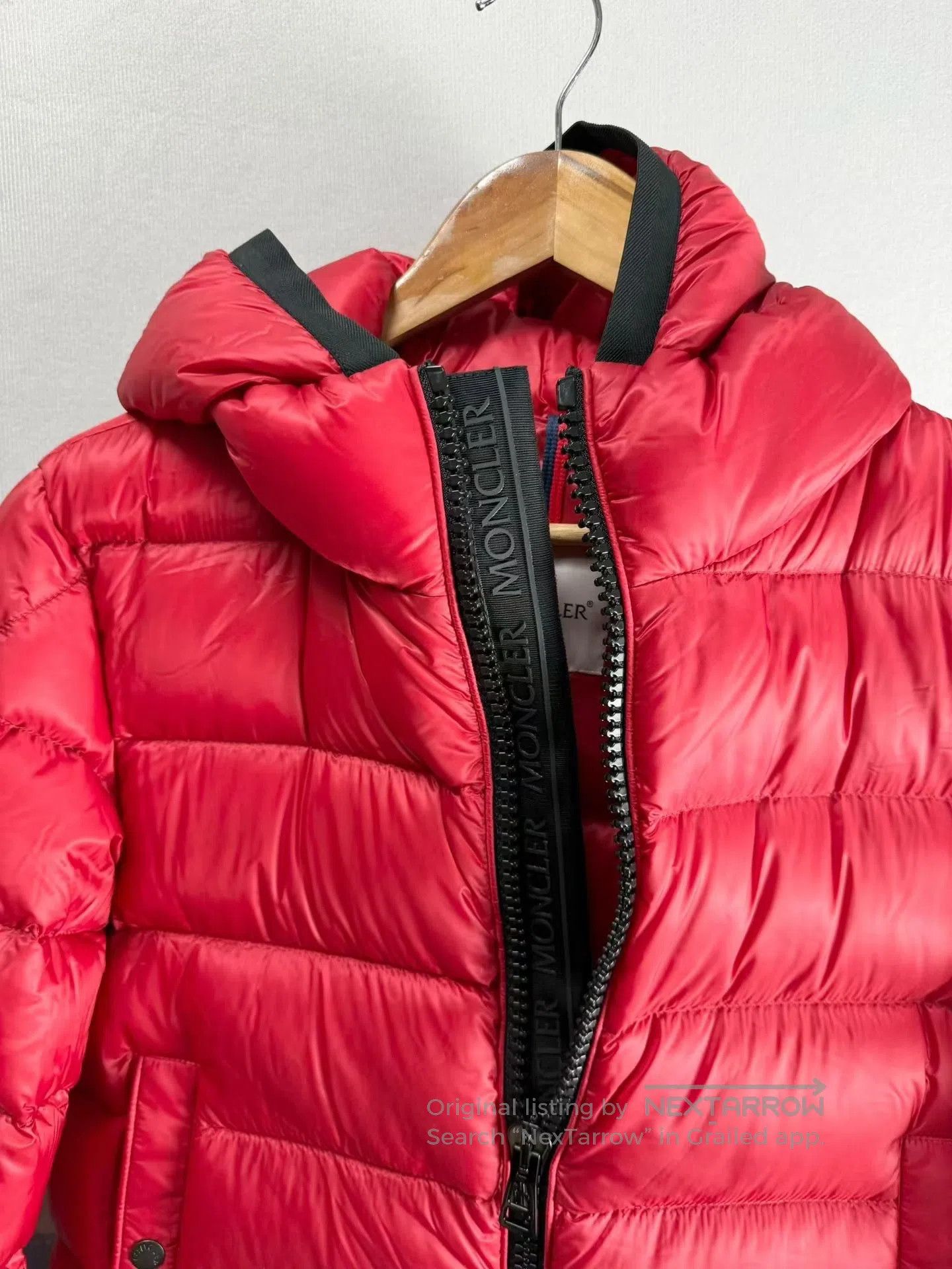 Moncler Moncler Red Logo Placket Letter Down Jacket| Size ONE SIZE - 3 Thumbnail