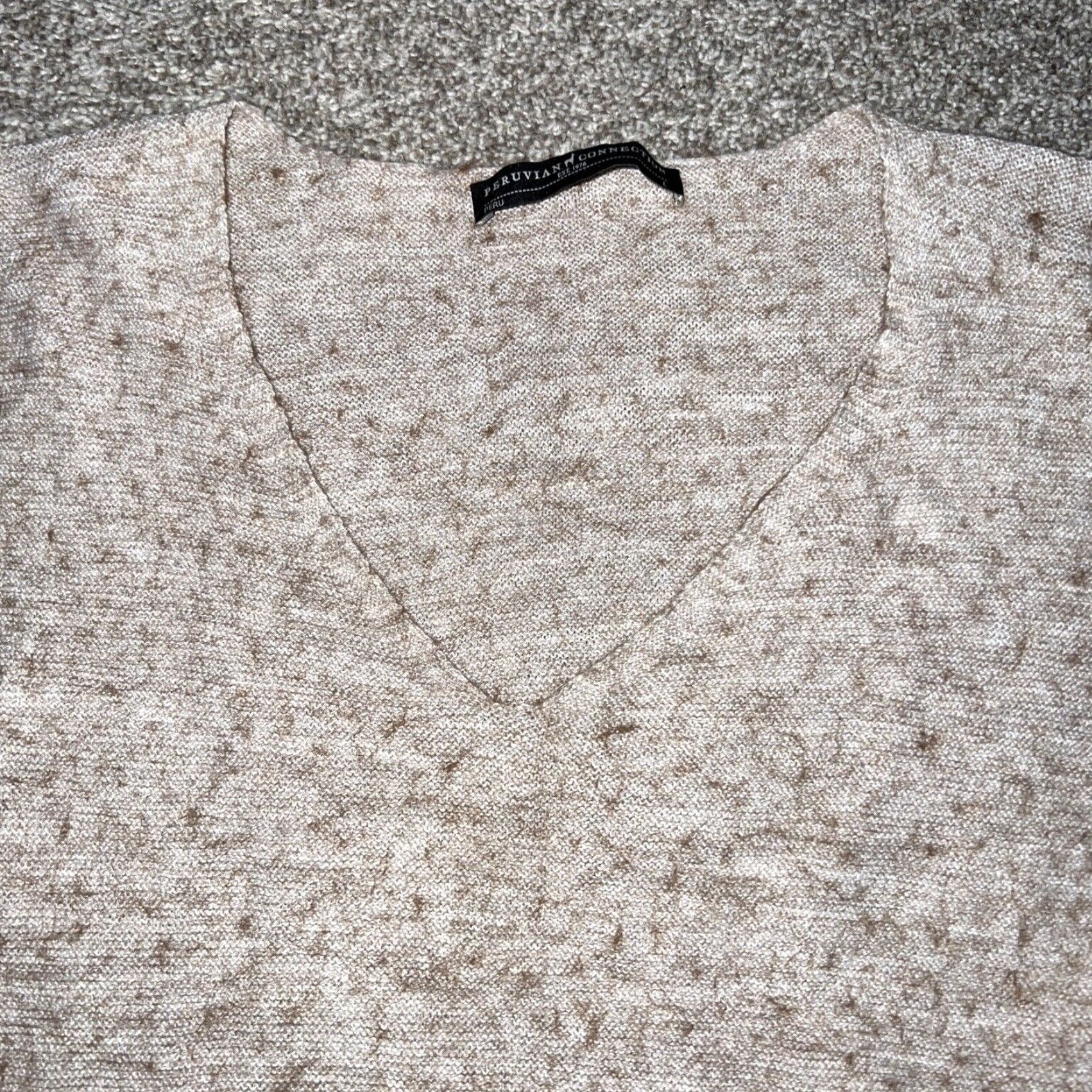 Vintage VINTAGE Peruvian Alpaca Co Pullover Sweater Womens Large Beige Dressy Winter Size L / US 10 / IT 46 - 2 Thumbnail