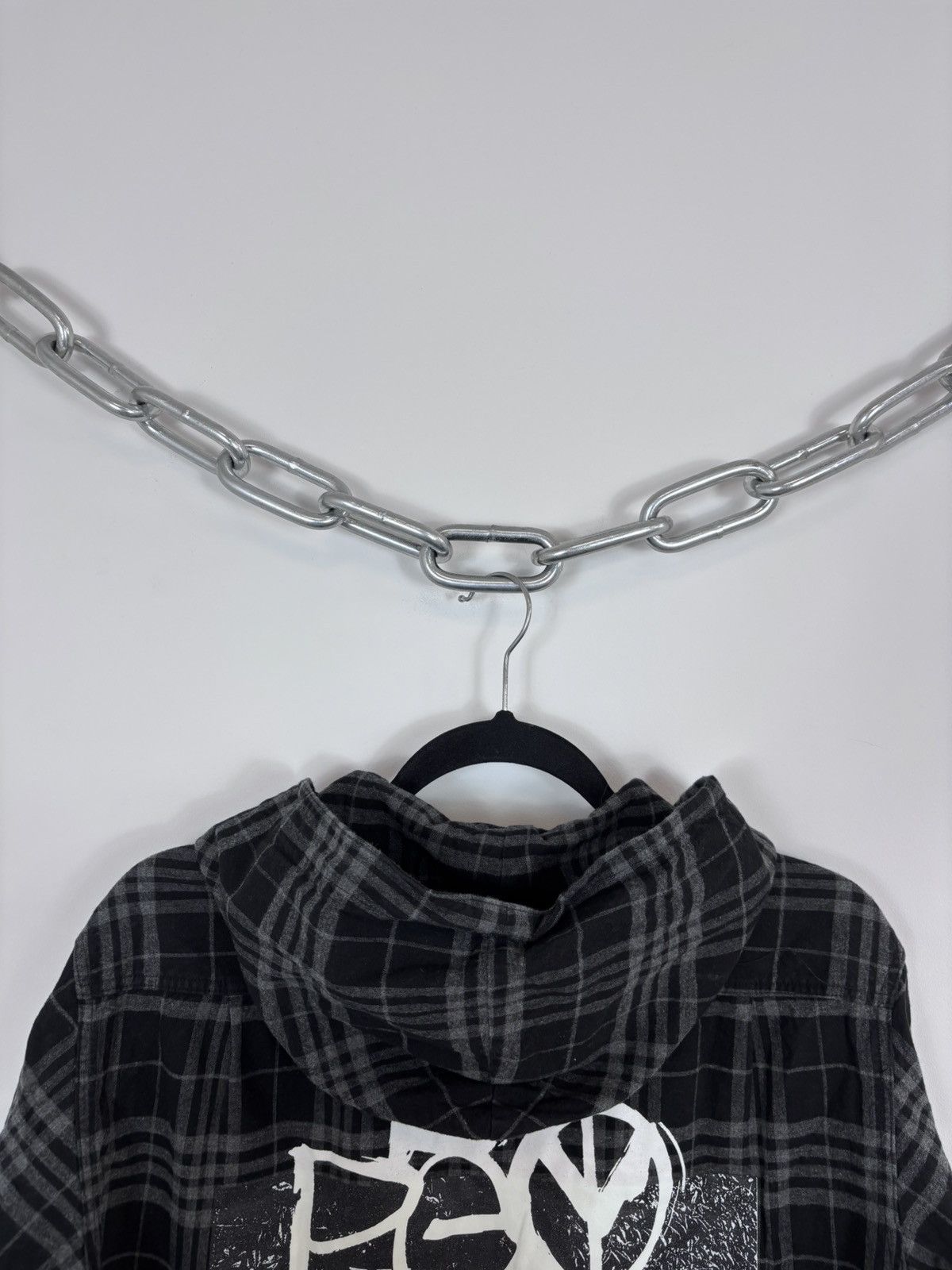 thisisneverthat thisisneverthat Grey/Black Plaid Check Hooded Flannel Shirt Size US S / EU 44-46 / 1 - 15 Thumbnail
