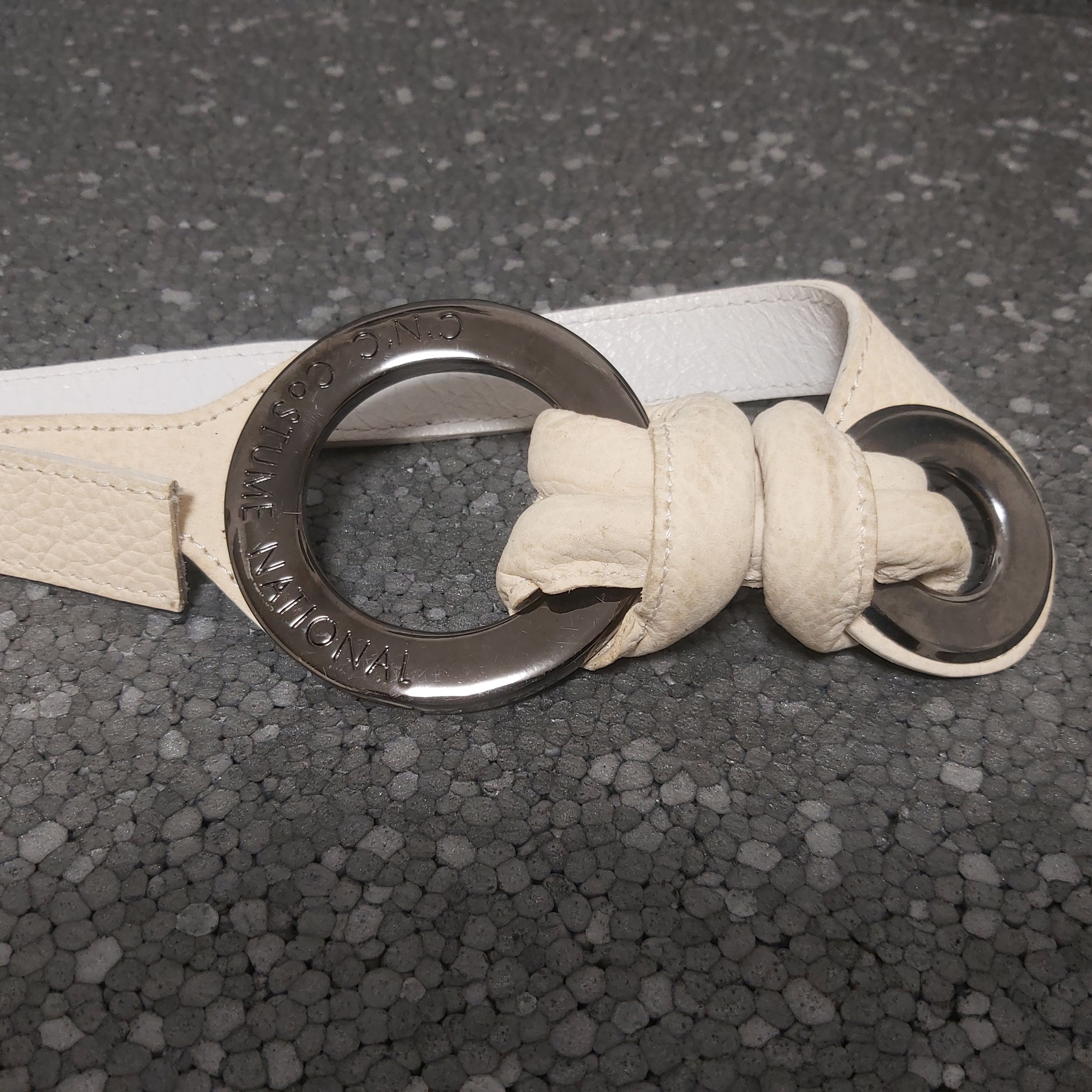 Costume National Costume National belt large metal rings cream leather belt Size ONE SIZE - 5 Thumbnail