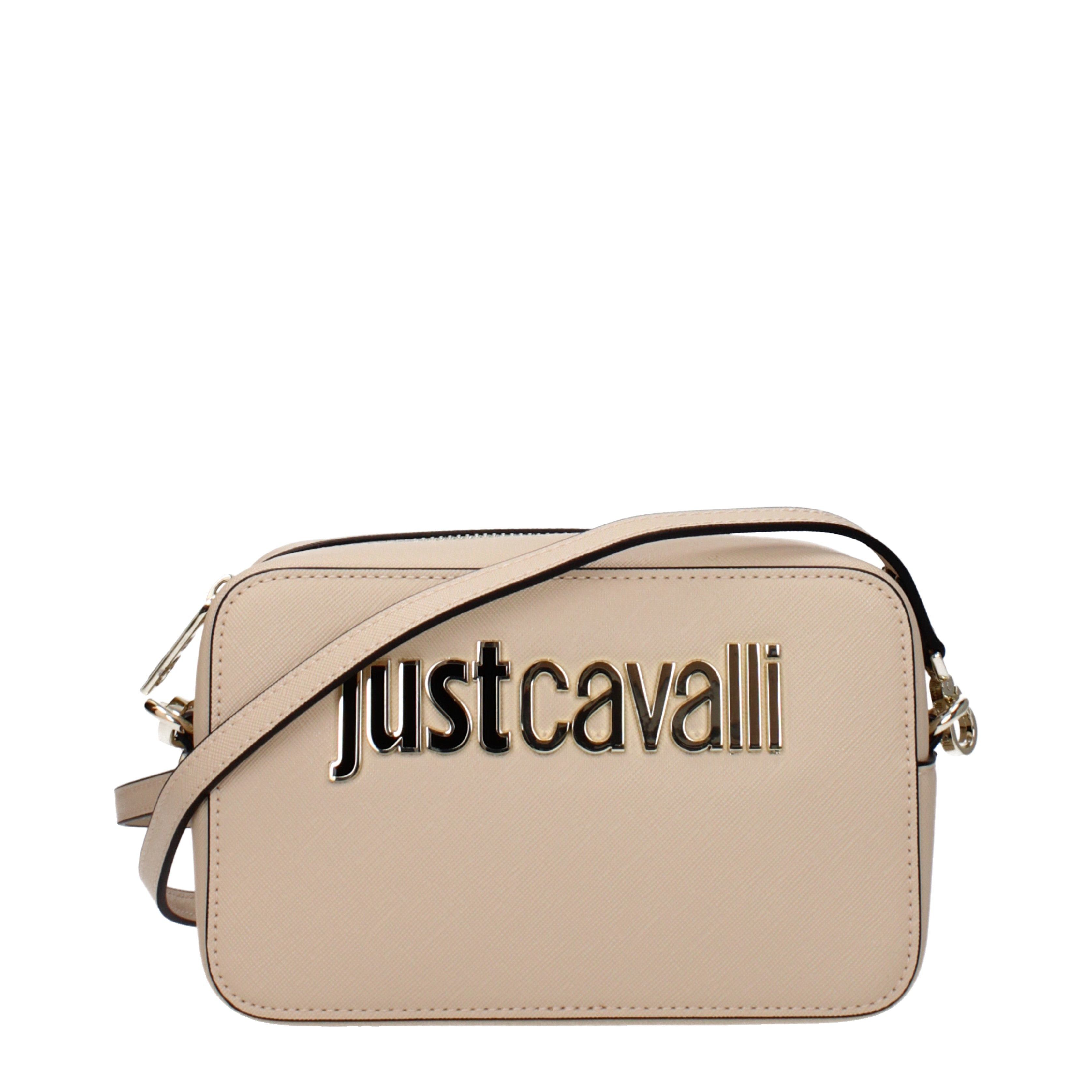 Just Cavalli Crossbody Bag In Polyester in Beige, Women's