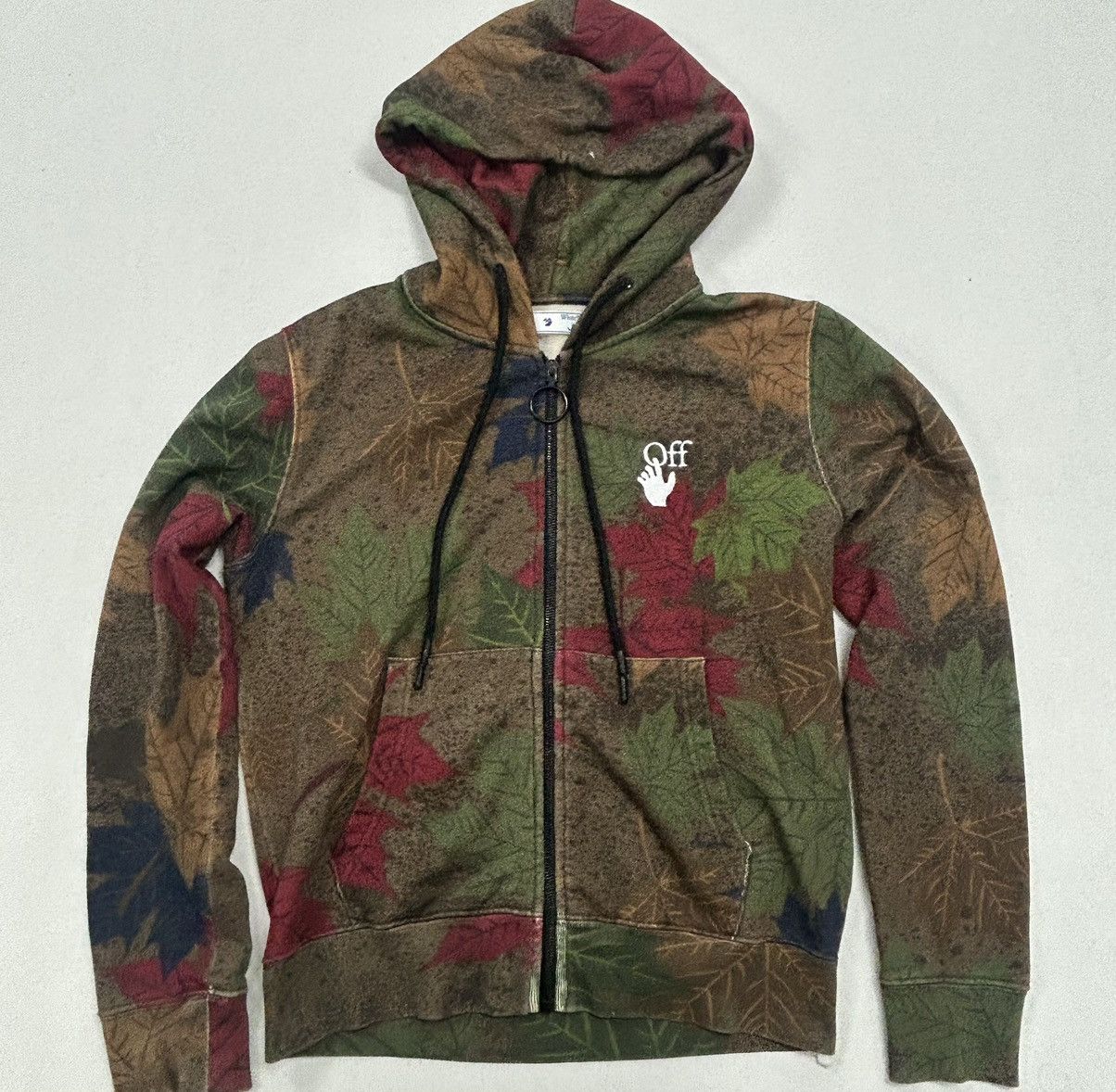 Off-White Off White Leaf Printed Hoodie Size US S / EU 44-46 / 1 - 1 Thumbnail