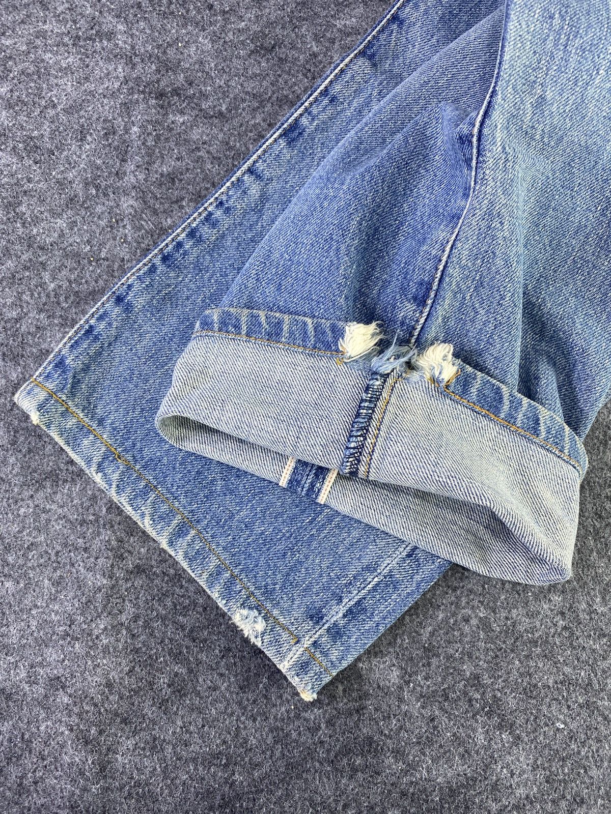 Jean × Levi's × Vintage Vintage Levis 502 Redline Jeans Distress Blue Wash - J915 Size US 29 - 10 Thumbnail
