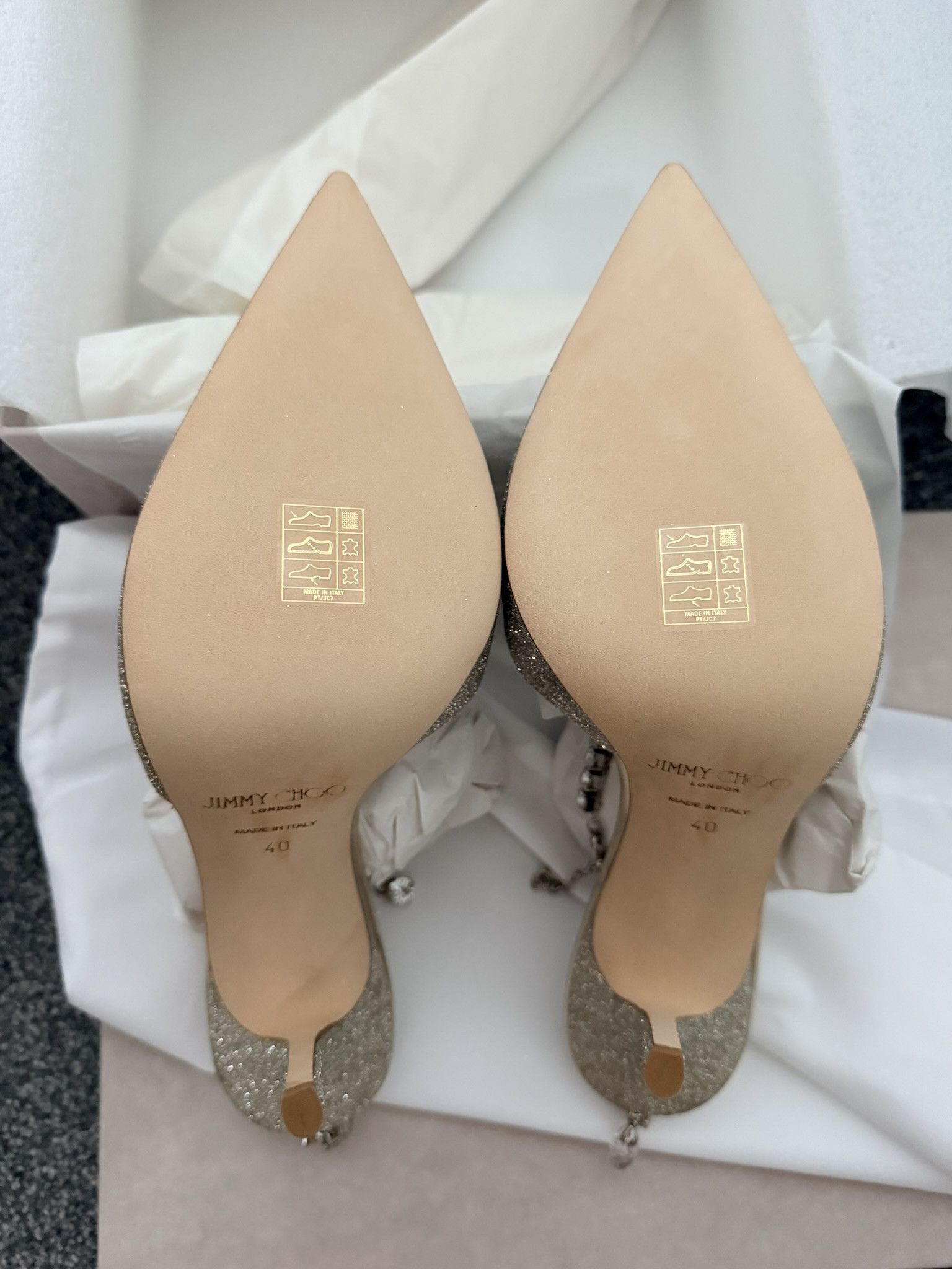 Jimmy Choo Jimmy Choo Saeda 40 Platinum Ice Crystal Size US 10 / IT 40 - 8 Thumbnail