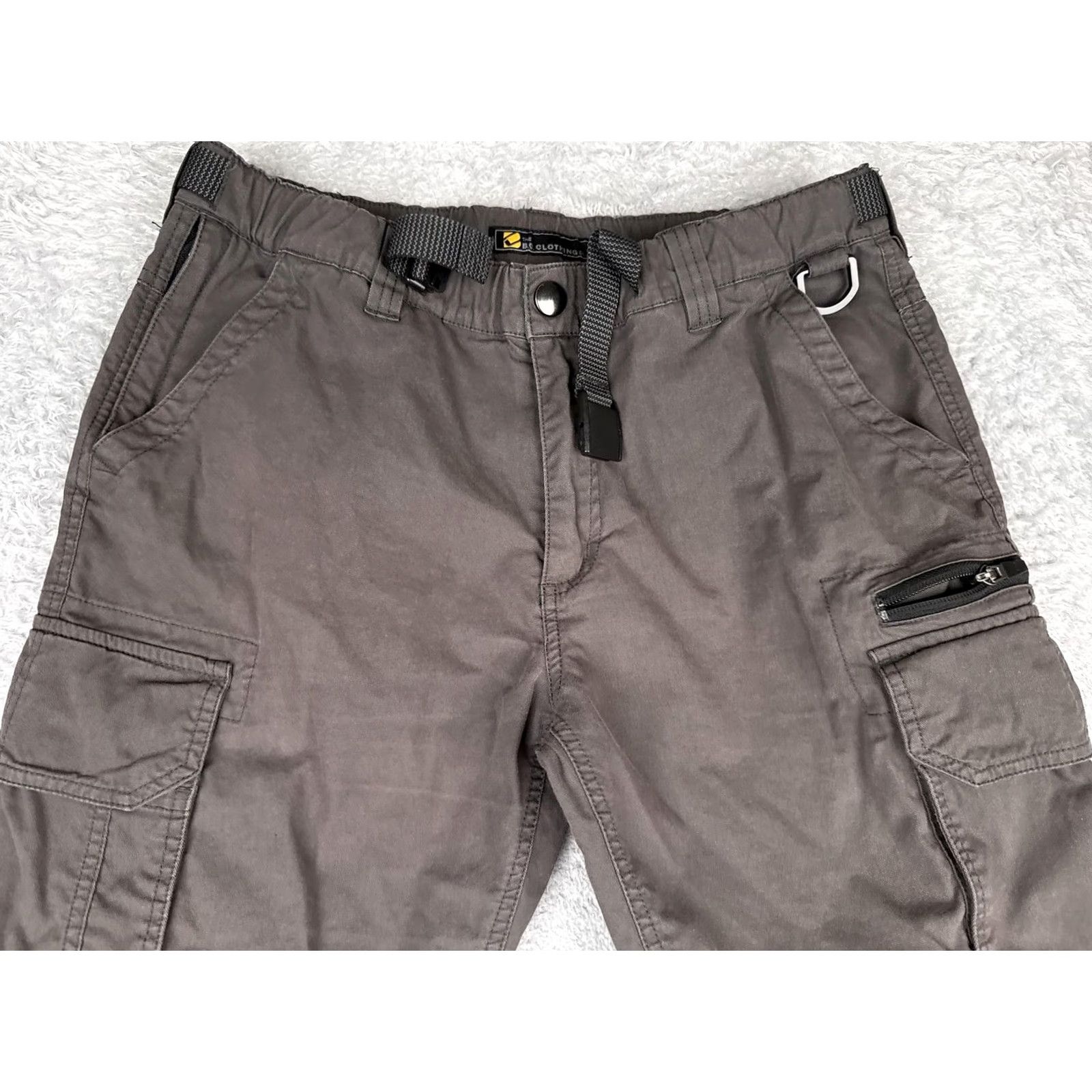 Vintage BC Clothing Co Mens Cargo Pants Brown Convertible Zip-Off Legs Belted Pockets Stretch Canvas 34x29 Waist 34 Inseam M Regular Size US 31 - 4 Thumbnail
