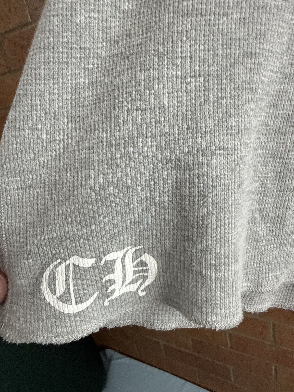 Chrome Hearts Chrome Hearts Scroll Logo Long-Sleeve Thermal T-Shirt 'Grey' Size US M / EU 48-50 / 2 - 4 Thumbnail