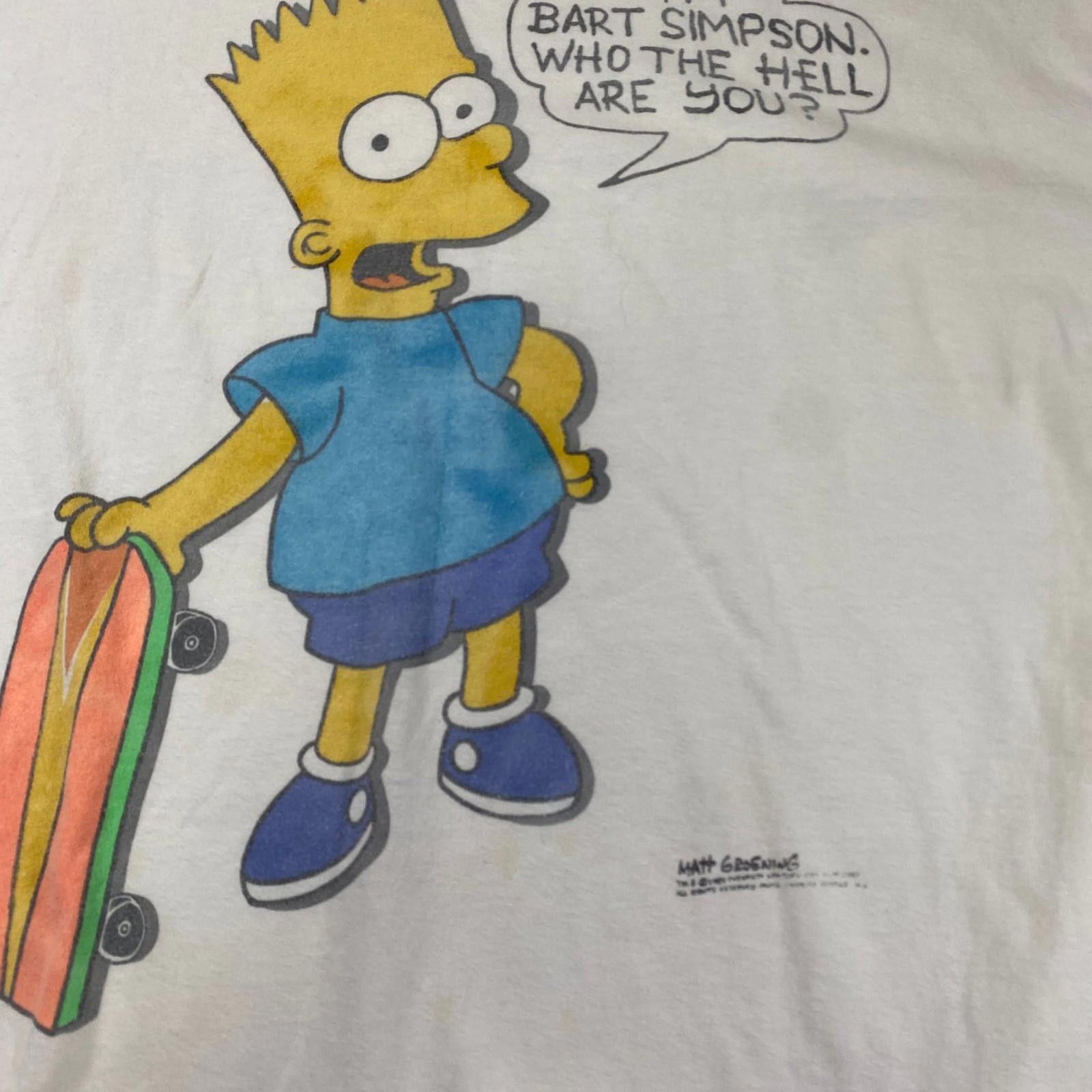 Hanes Vintage 1990 Bart Simpson "Who Are You?" T-Shirt Size L Size US XL / EU 56 / 4 - 2 Thumbnail