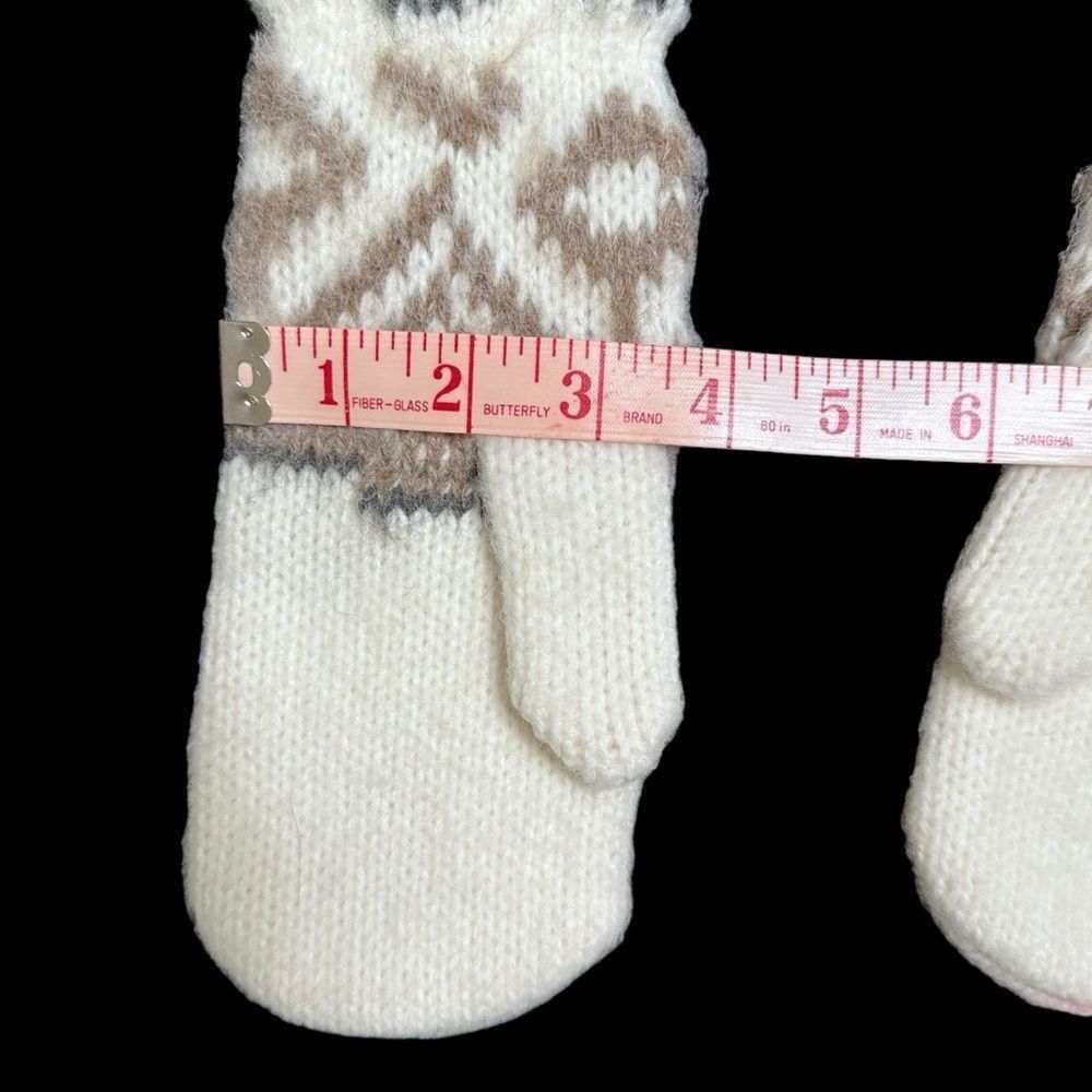 Eastern Mountain Sports Fair Isle Pattern Cream white extended mittens size M/L Size ONE SIZE - 4 Thumbnail