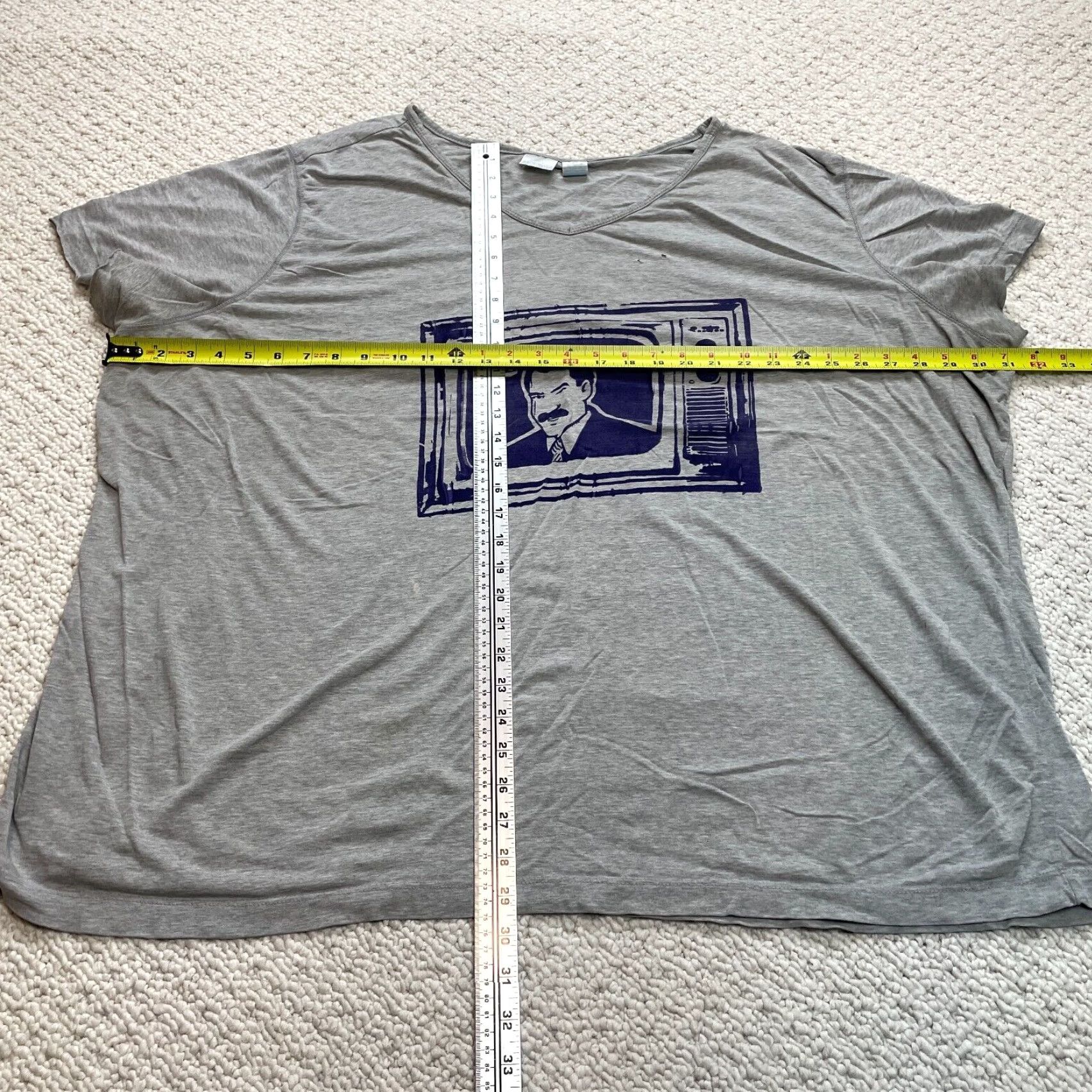 Vintage Prospirit Shirt Womens Plus Size 3X Gray Cotton V Neck Tee Size XXL / US 16-18 / IT 52-54 - 7 Thumbnail